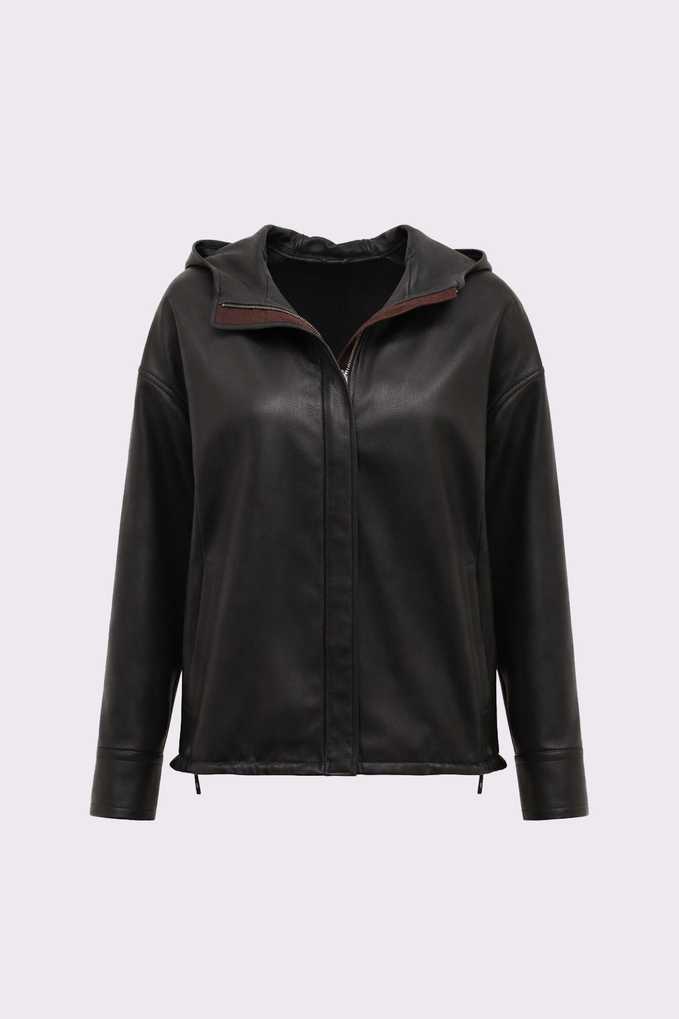 Hood <br> Leather jacket