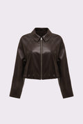 Olyra <br> Relaxed Leather Jacket