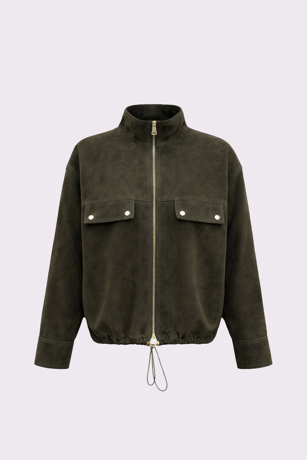 Khaki <br> Relaxed Suede Jacket