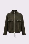 Khaki <br> Relaxed Suede Jacket