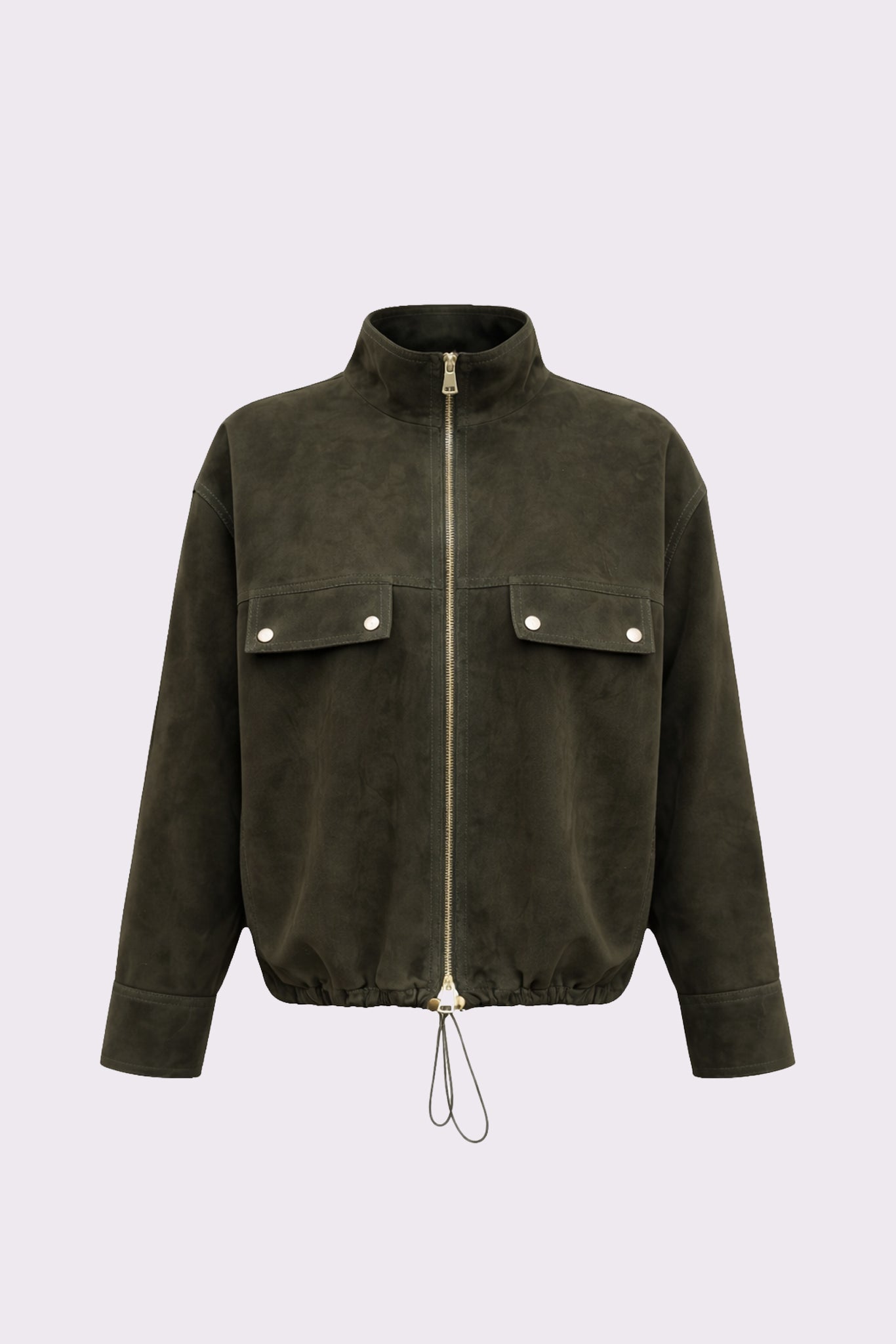 Khaki <br> Relaxed Suede Jacket