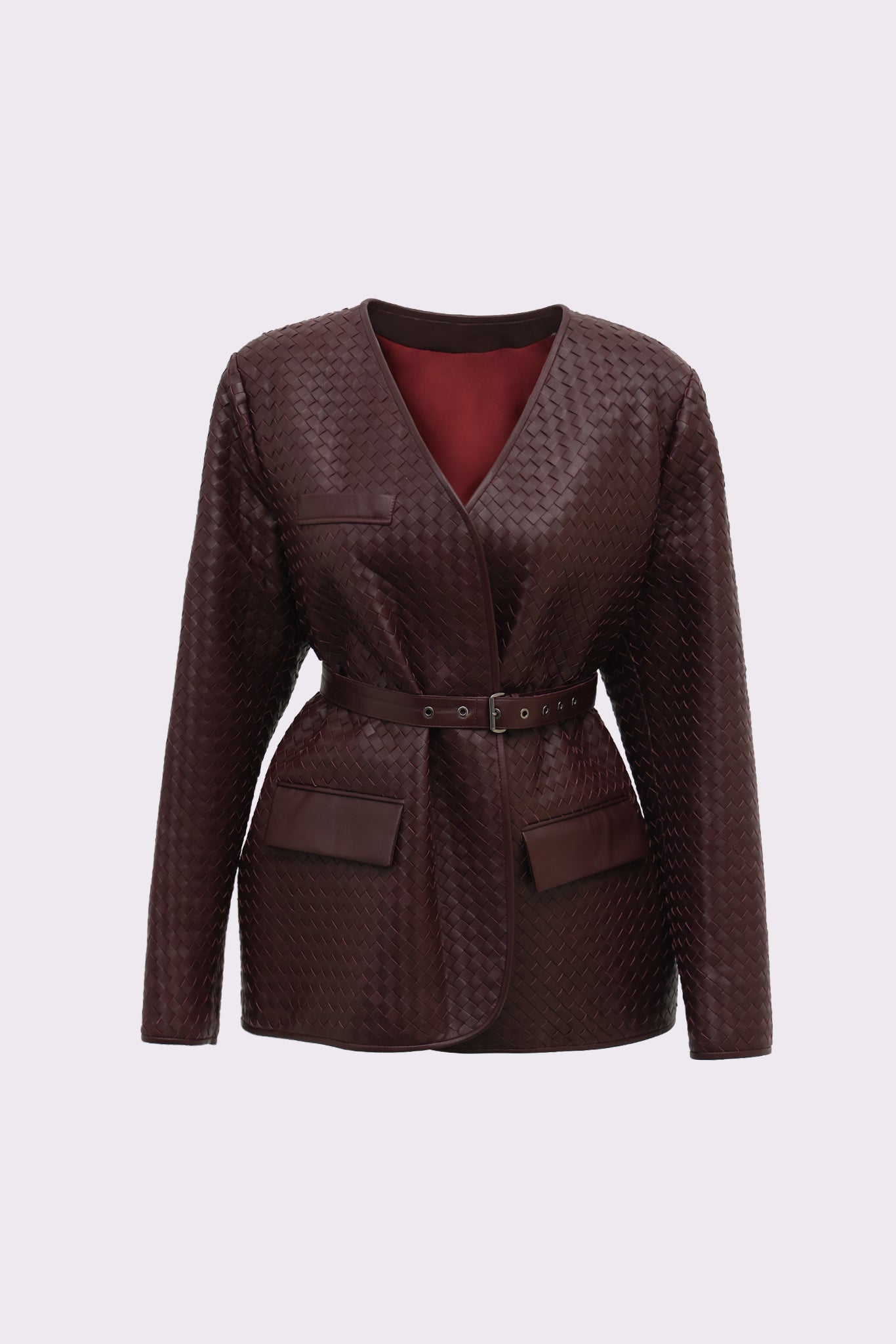 Atelıer <br> Burgundy Handcrafted Leather Jacket