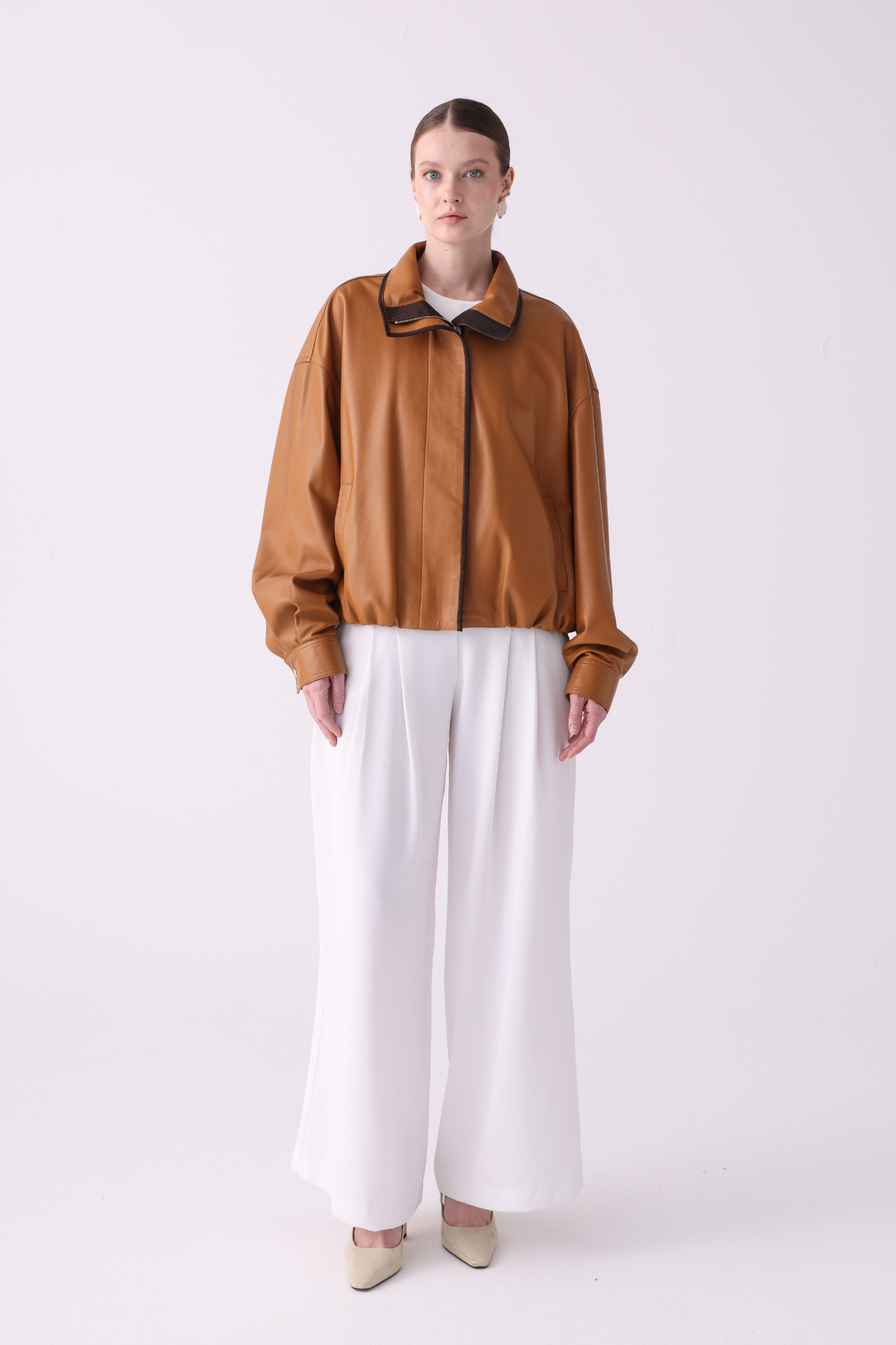 Solyra <br> Oversized Leather Jacket