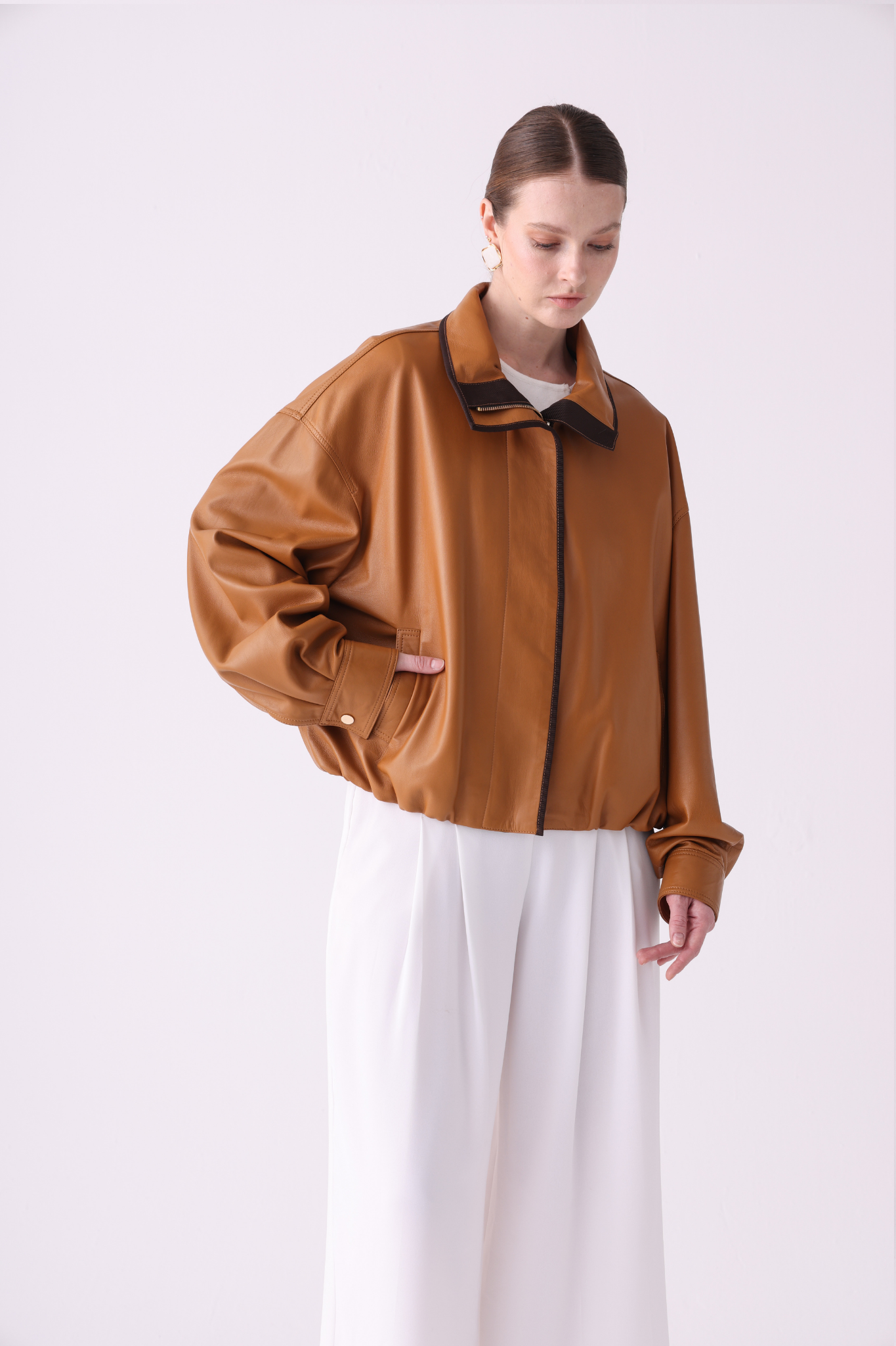 Solyra <br> Oversized Leather Jacket