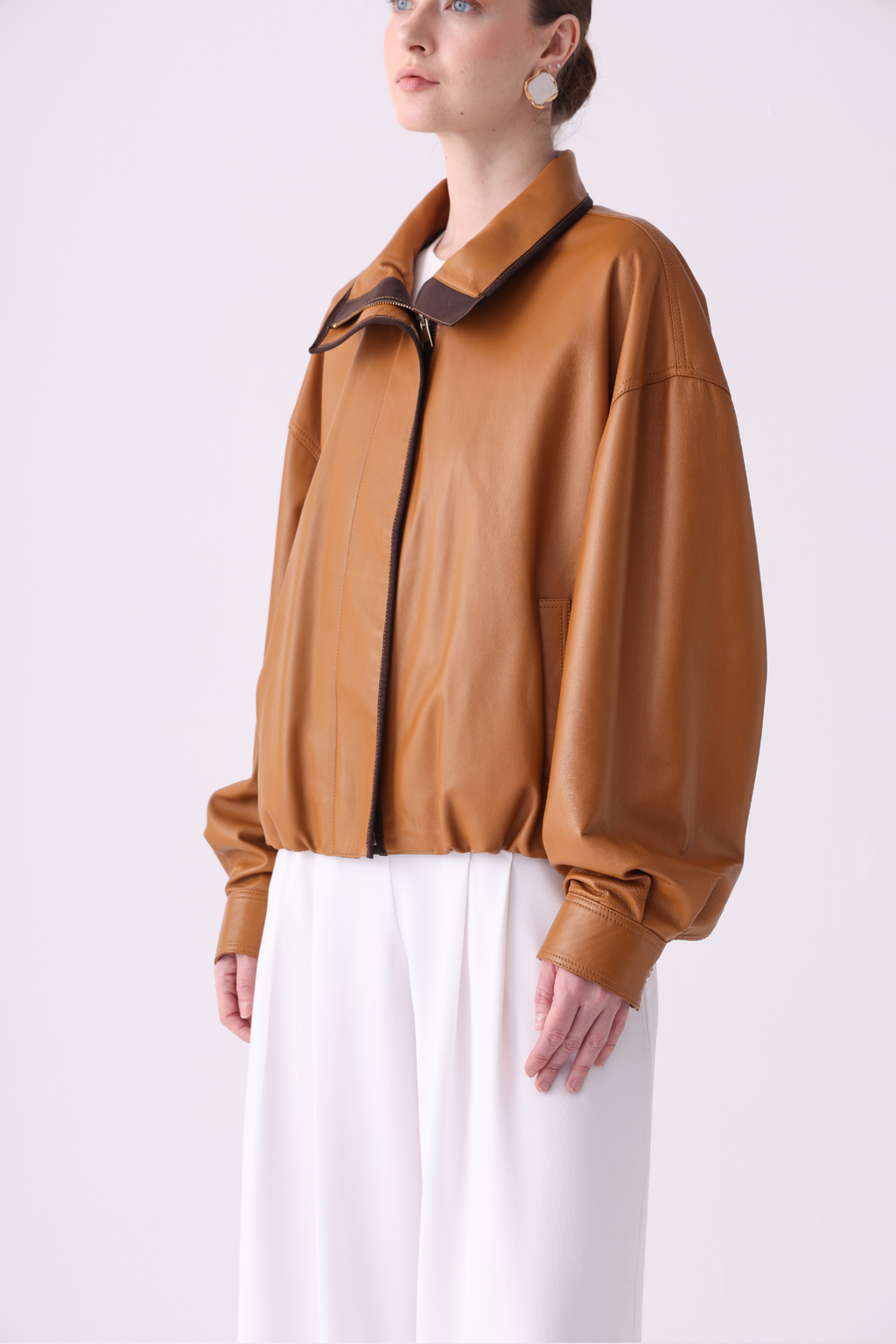 Solyra <br> Oversized Leather Jacket