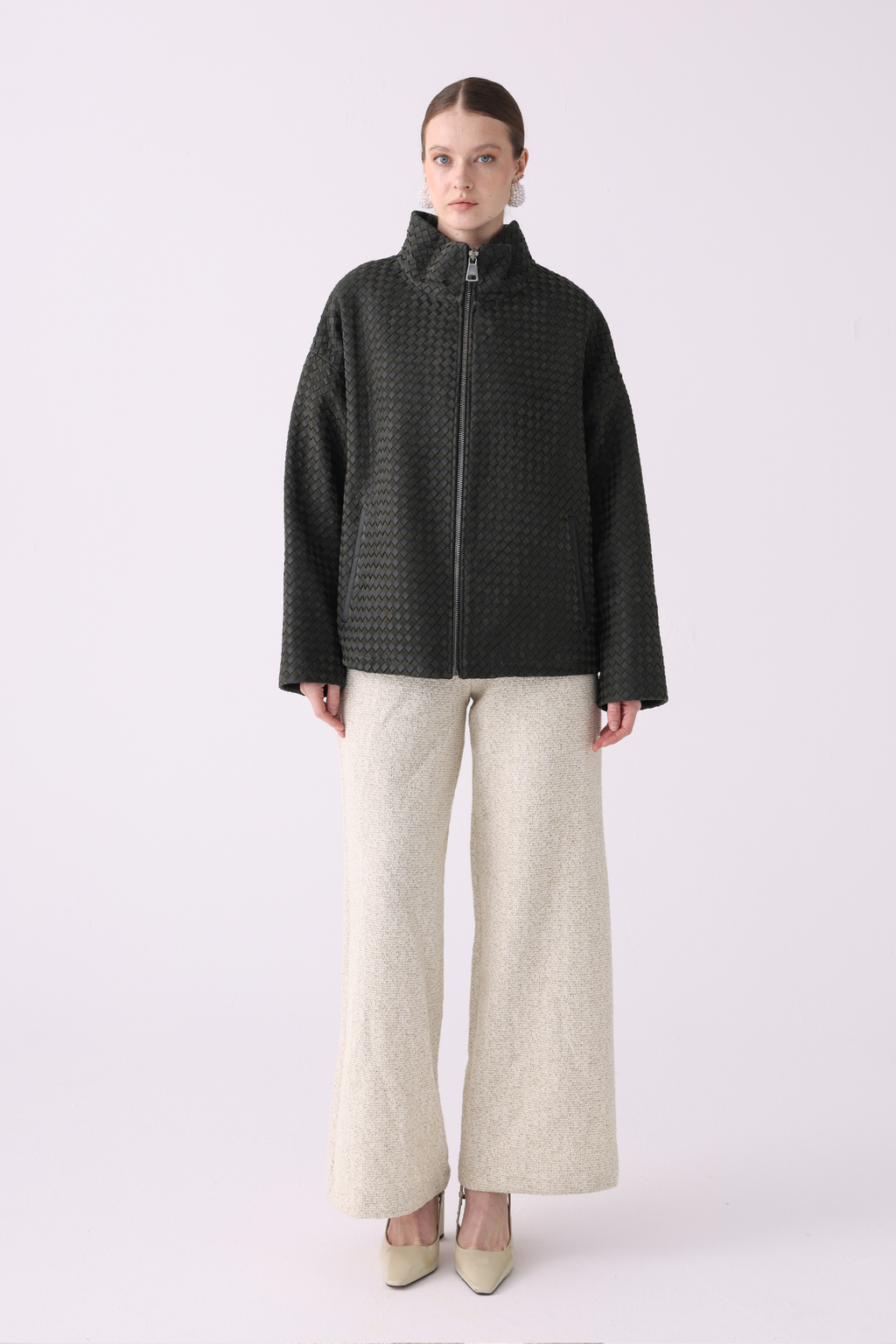 Valya <br> oversized leather jacket