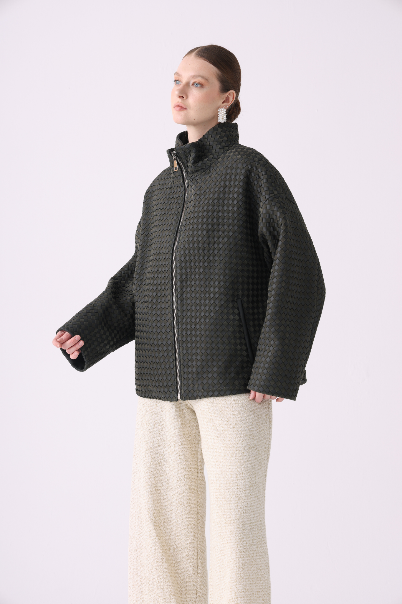 Valya <br> oversized leather jacket