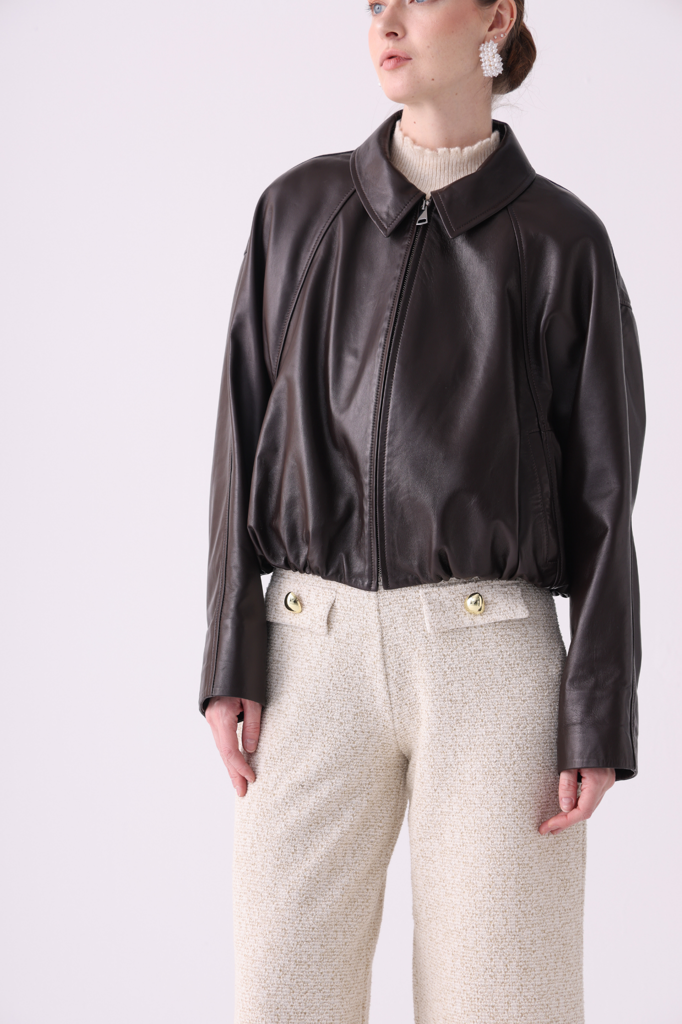 Olyra Relaxed Leather Jacket