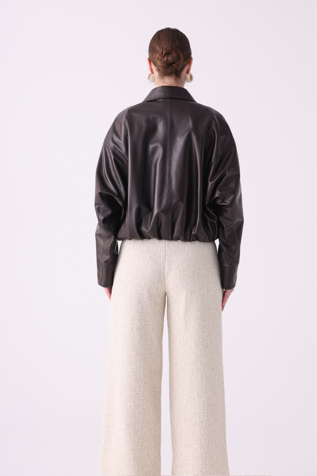 Olyra <br> Relaxed Leather Jacket