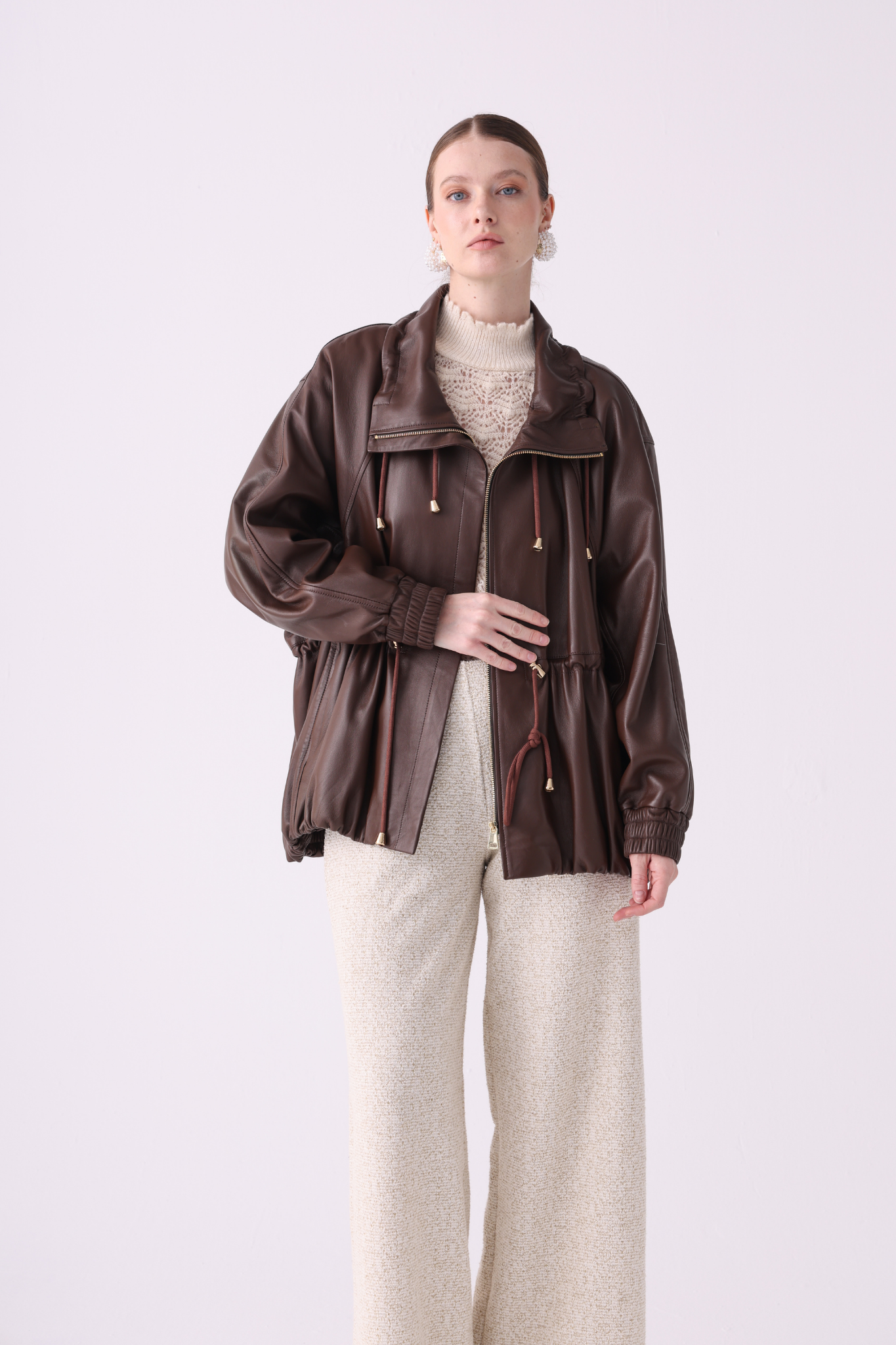 Tabéline <br> Relaxed Leather Jacket