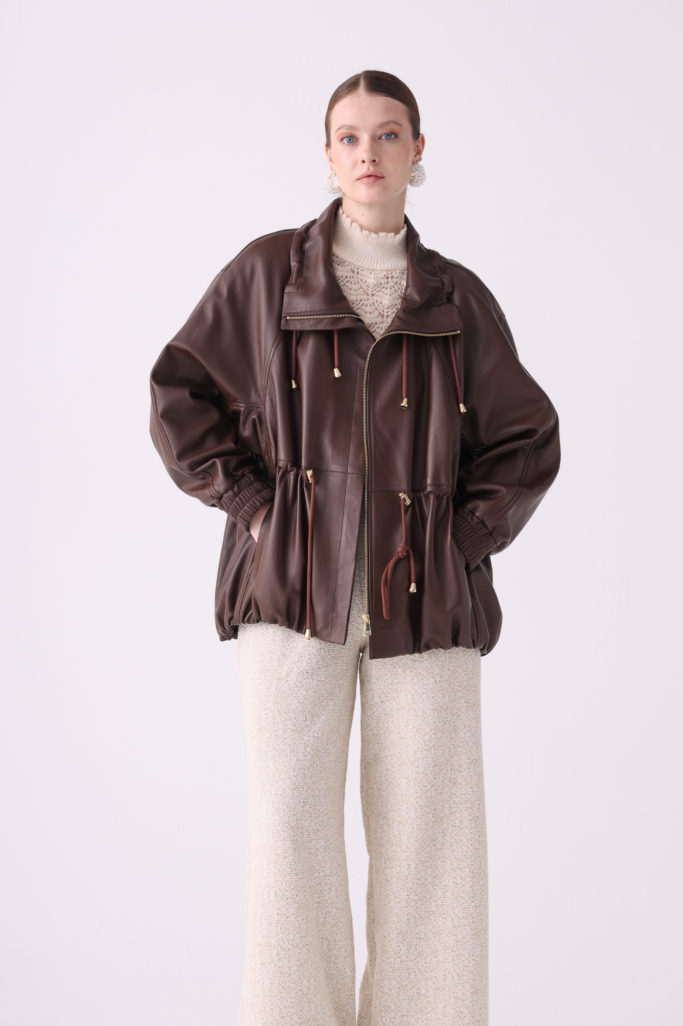 Tabéline <br> Relaxed Leather Jacket