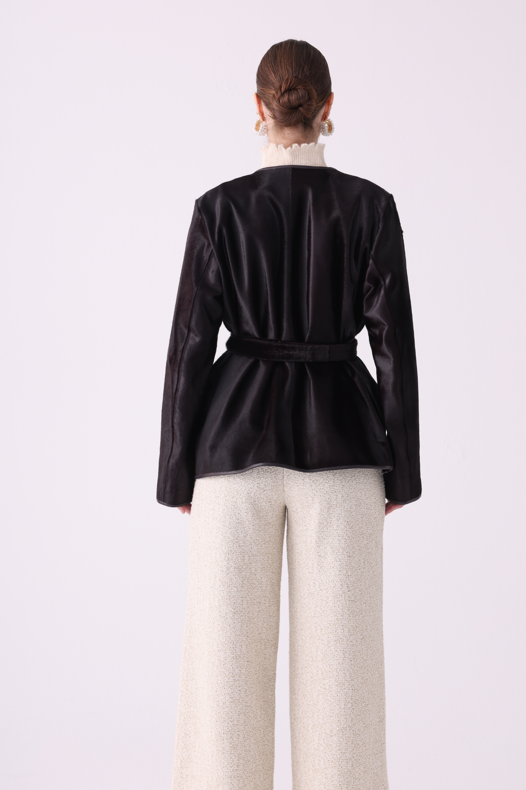 Aura <br> Calf Leather Belted Jacket