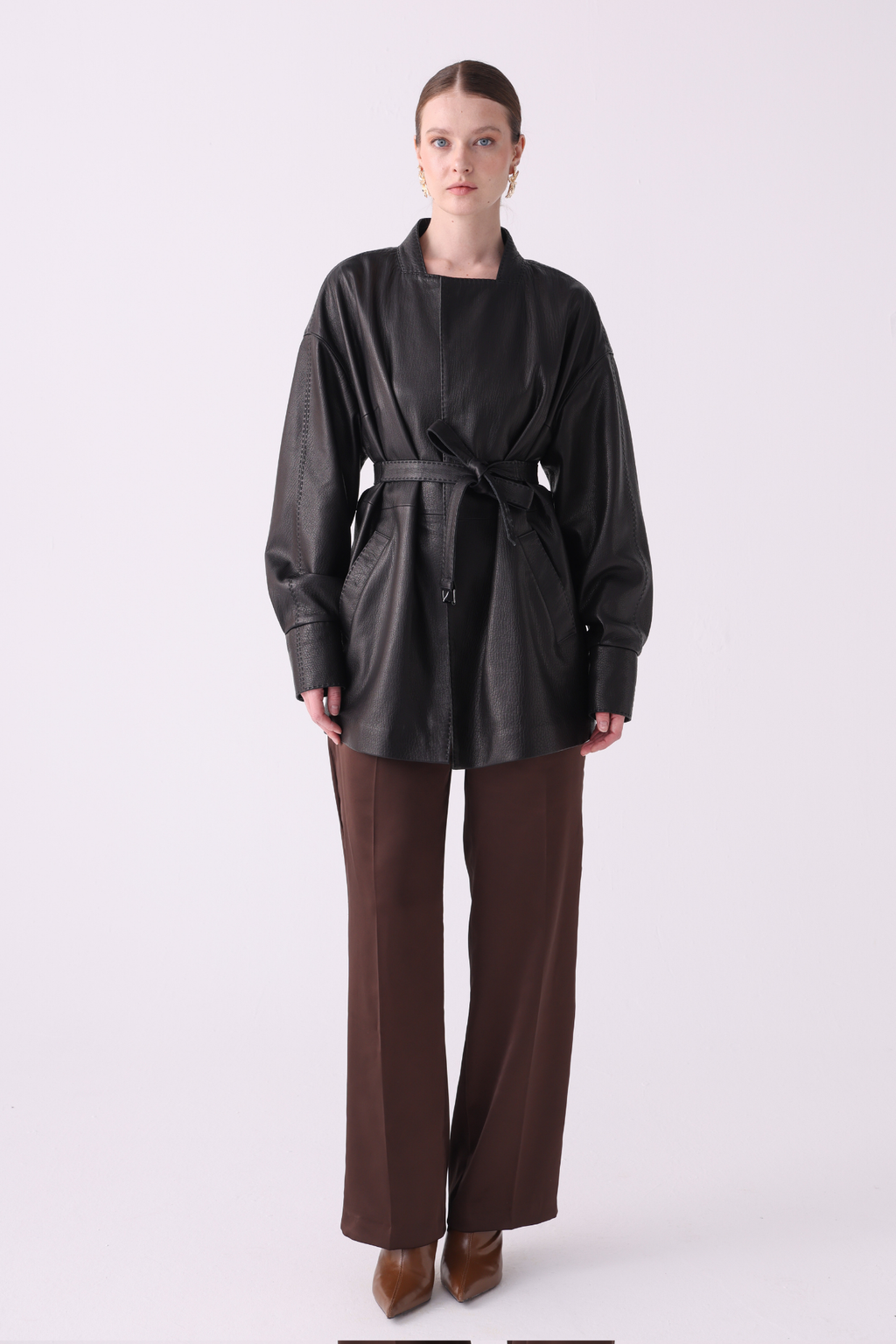 Tribeca <br> Leather Belted Jacket