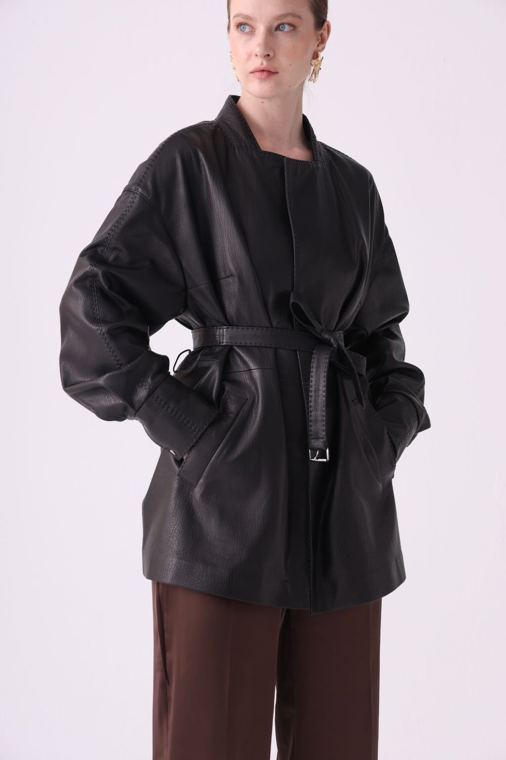 Tribeca <br> Leather Belted Jacket