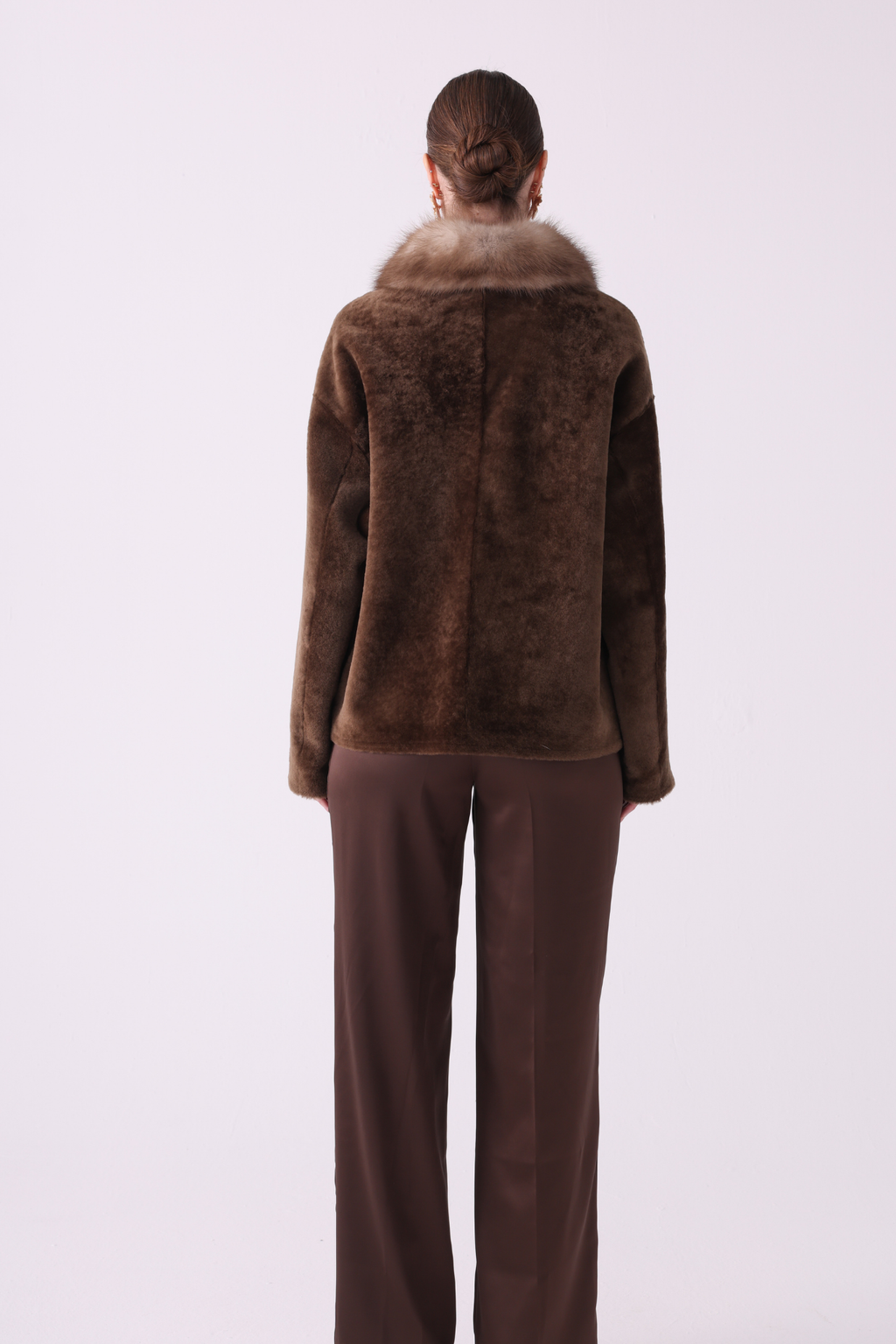 Sand <br> Relaxed Shearling Jacket