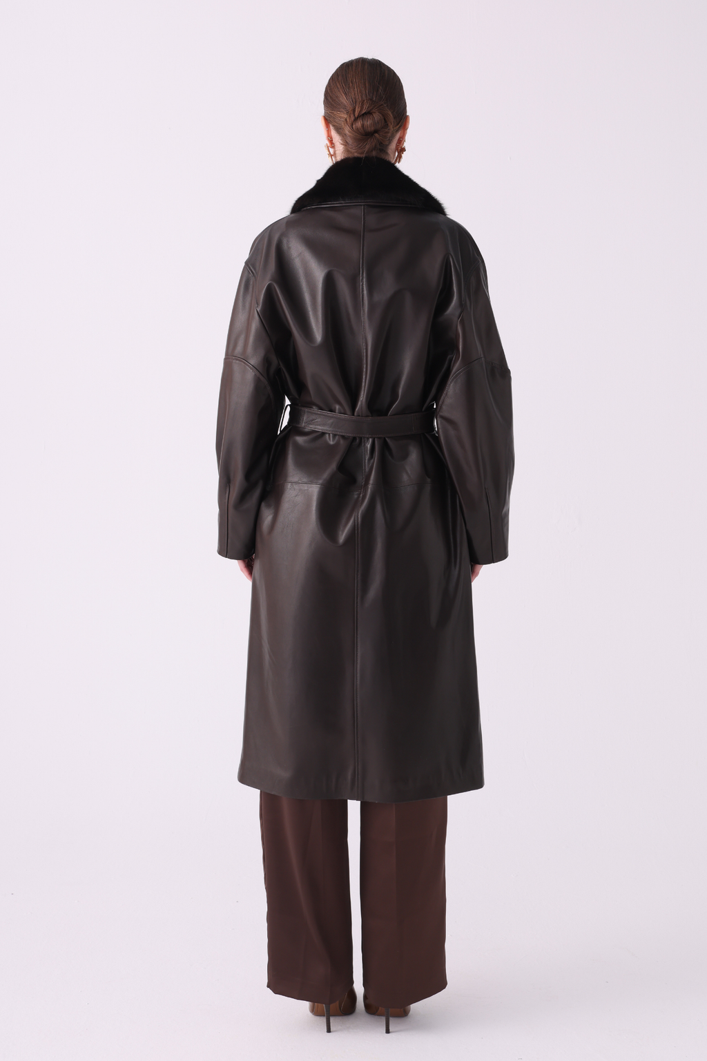 Naturel <br> Brown Leather Coat