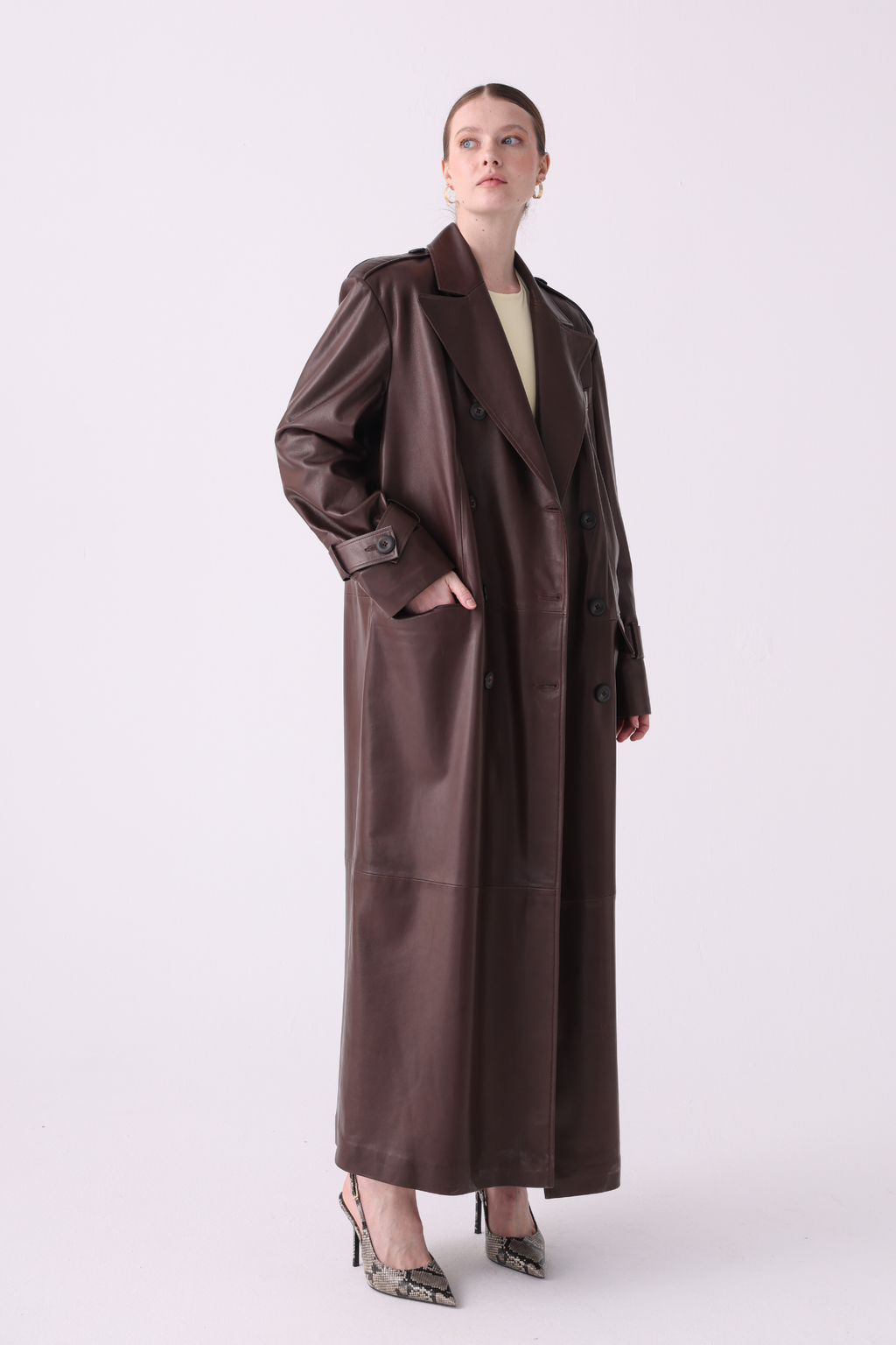 Long Double-breasted Trench