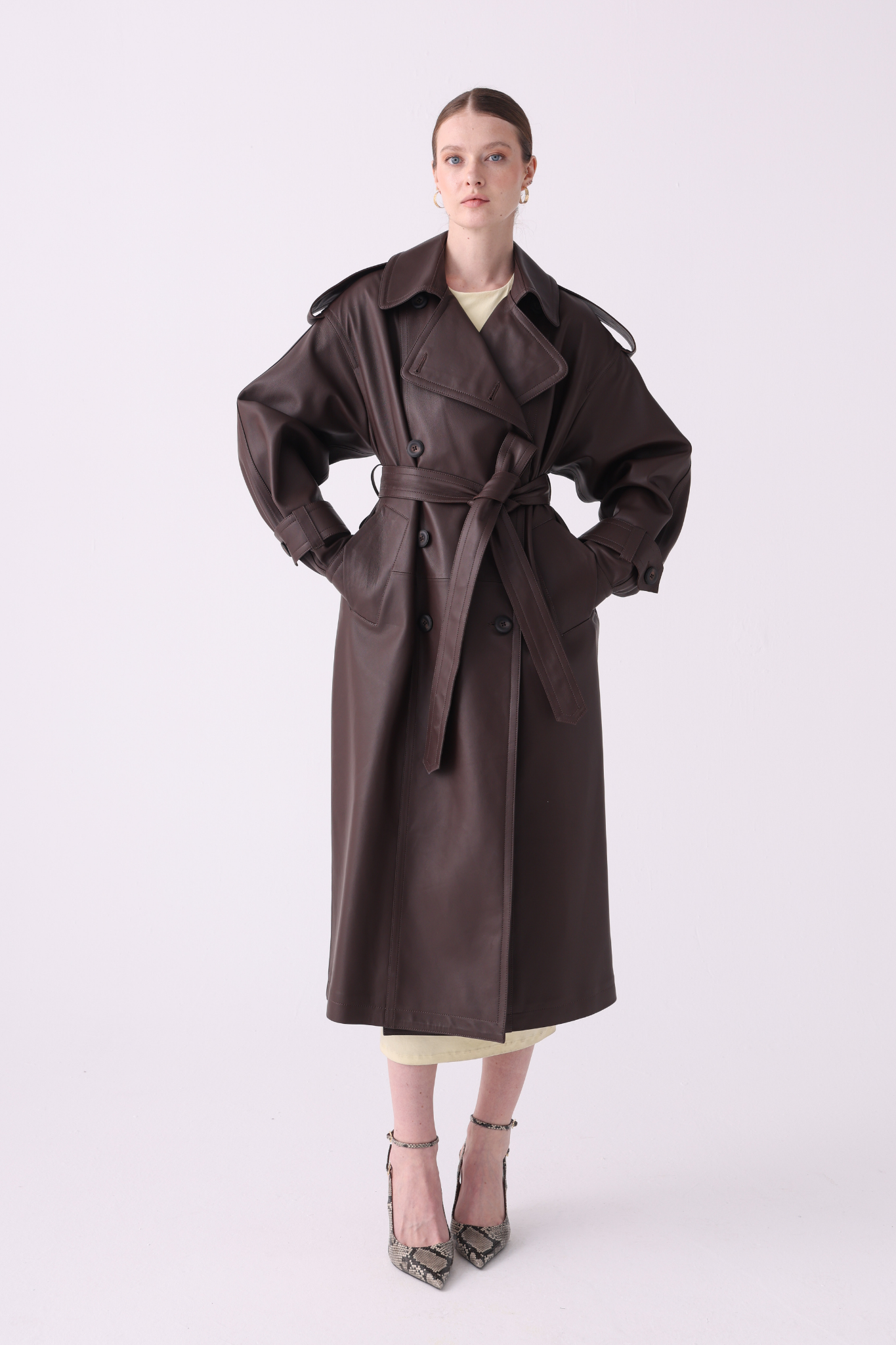 Vanessa Leather Statement Coat