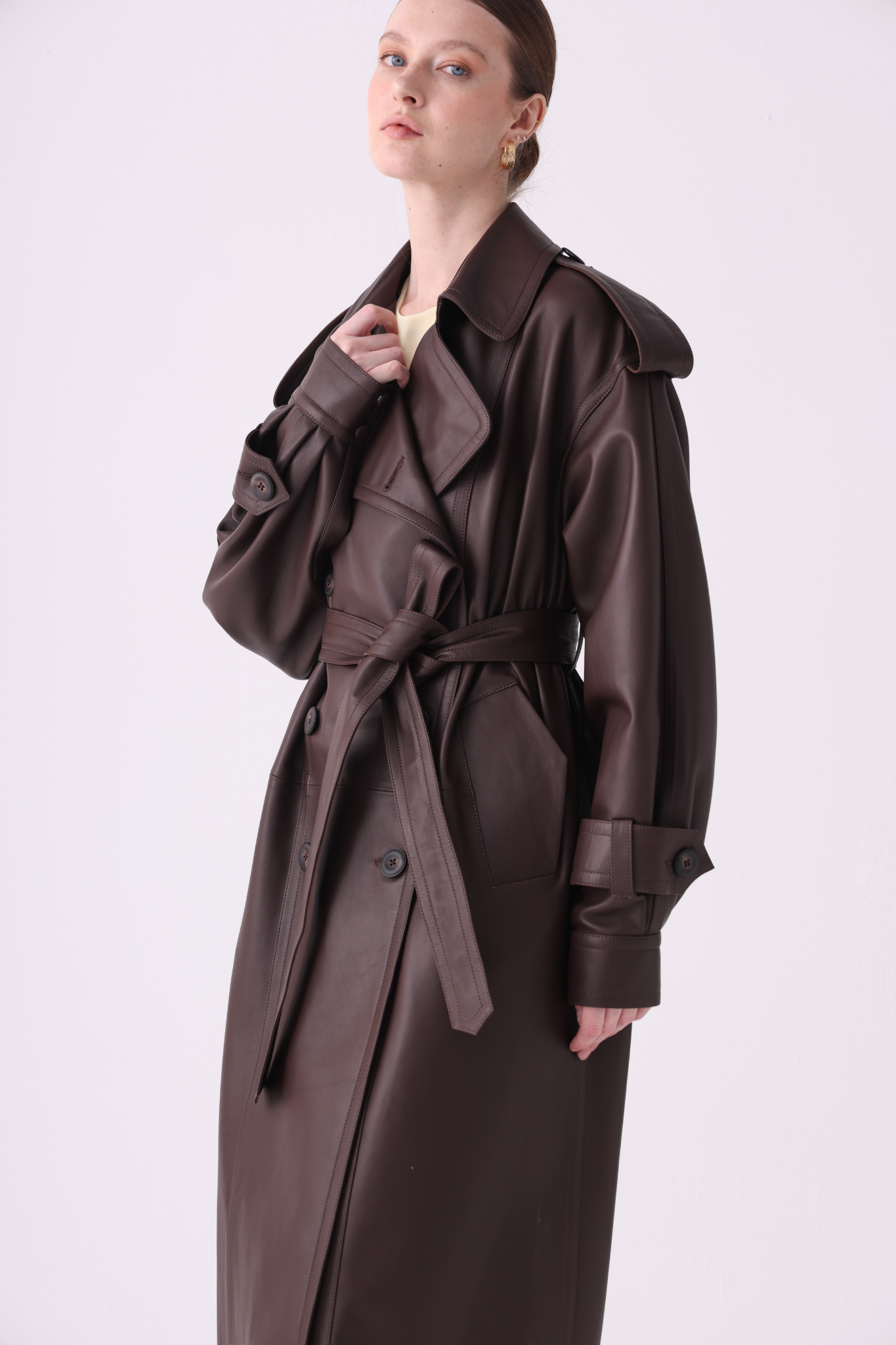 Vanessa Leather Statement Coat
