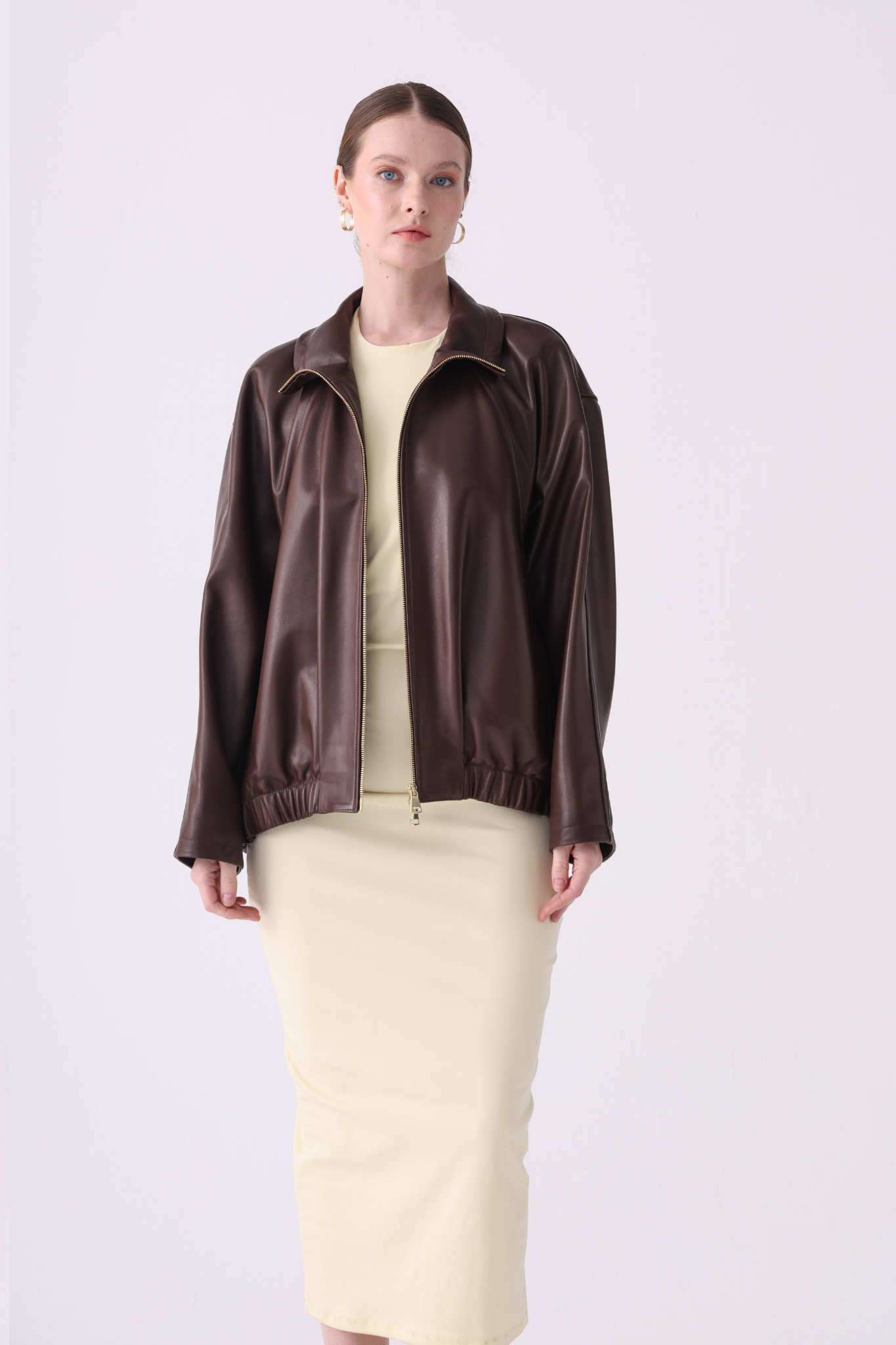 Noélie <br> Oversized Leather Jacket