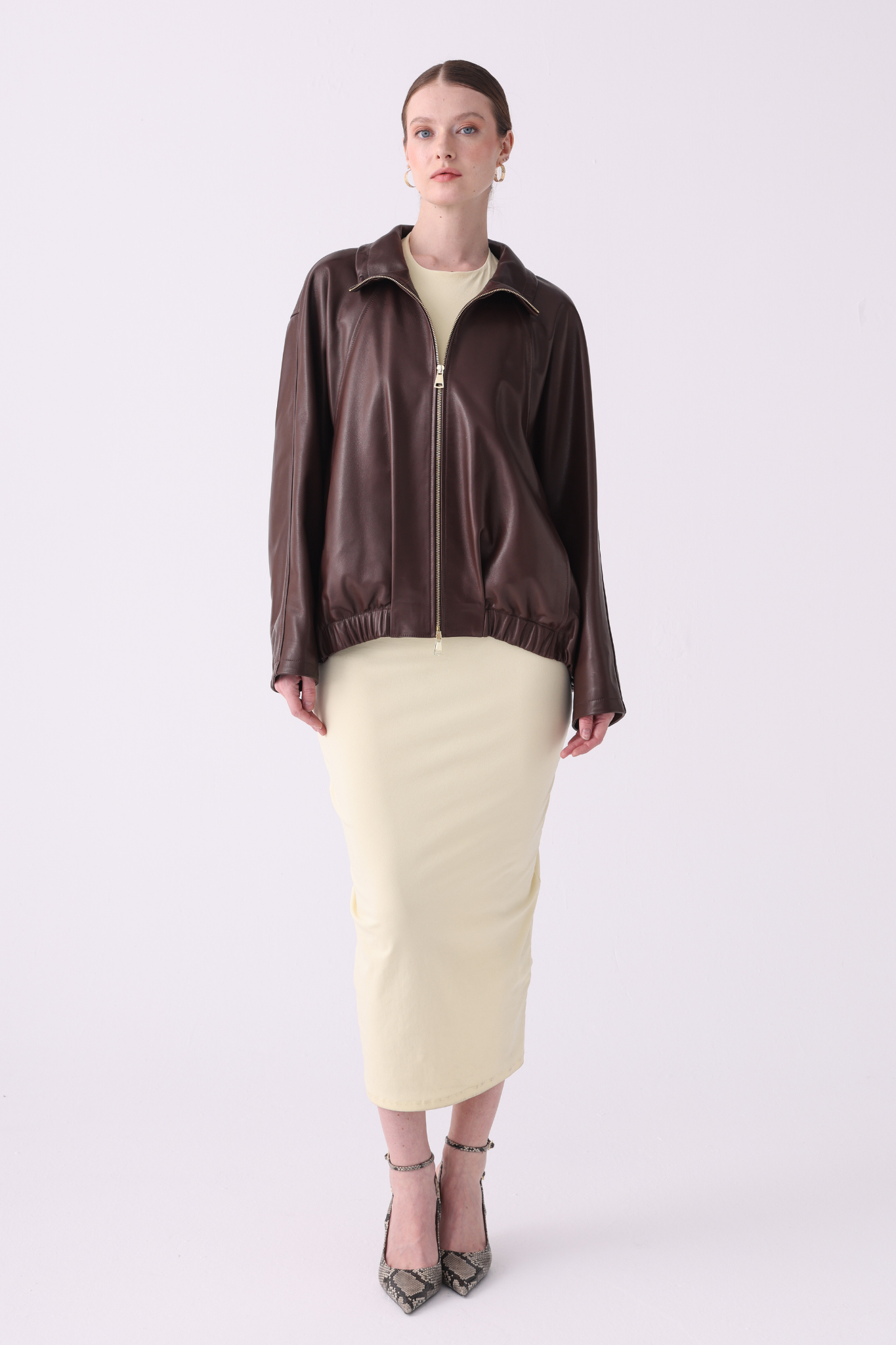 Noélie <br> Oversized Leather Jacket