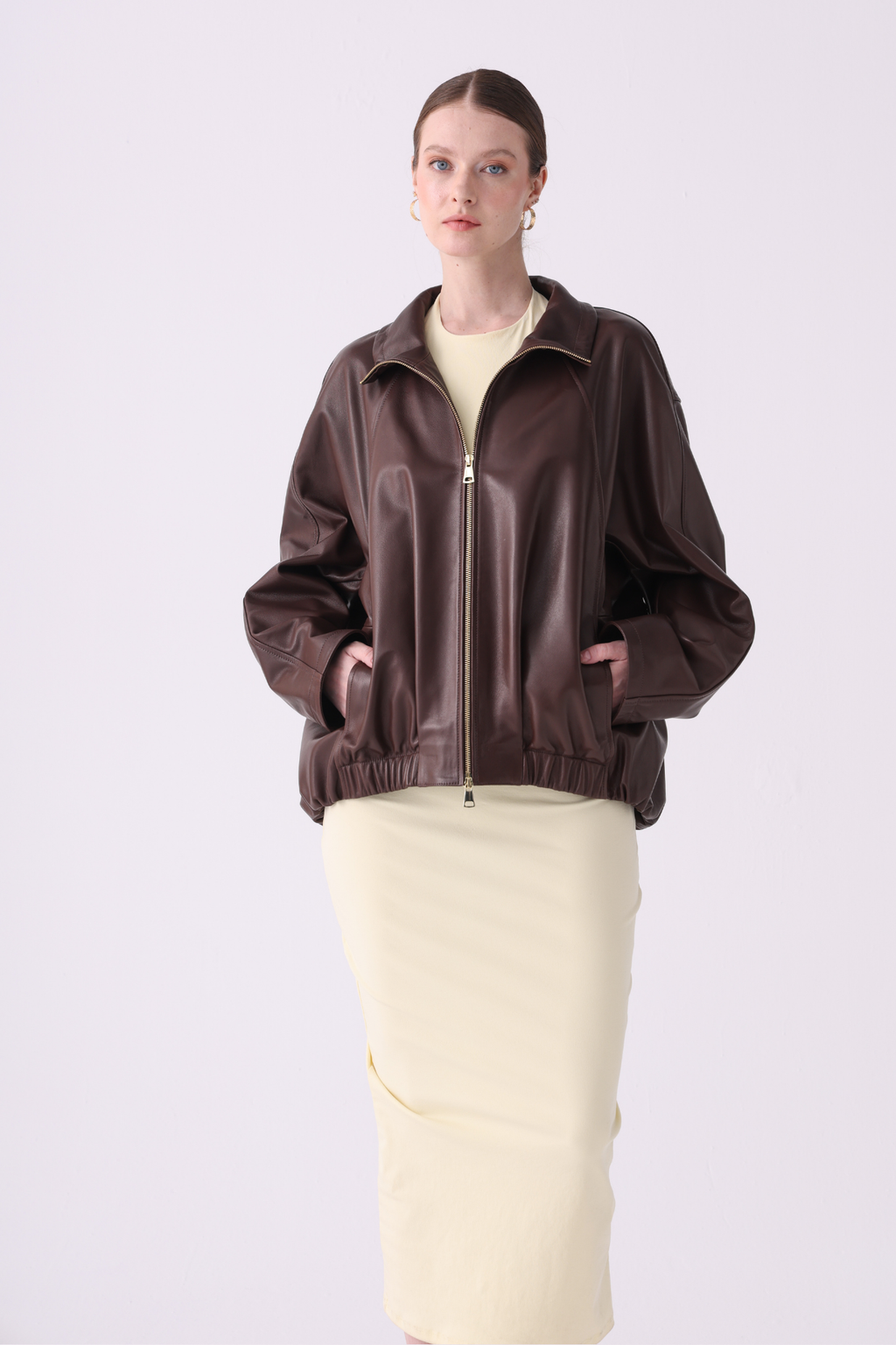 Noélie <br> Oversized Leather Jacket