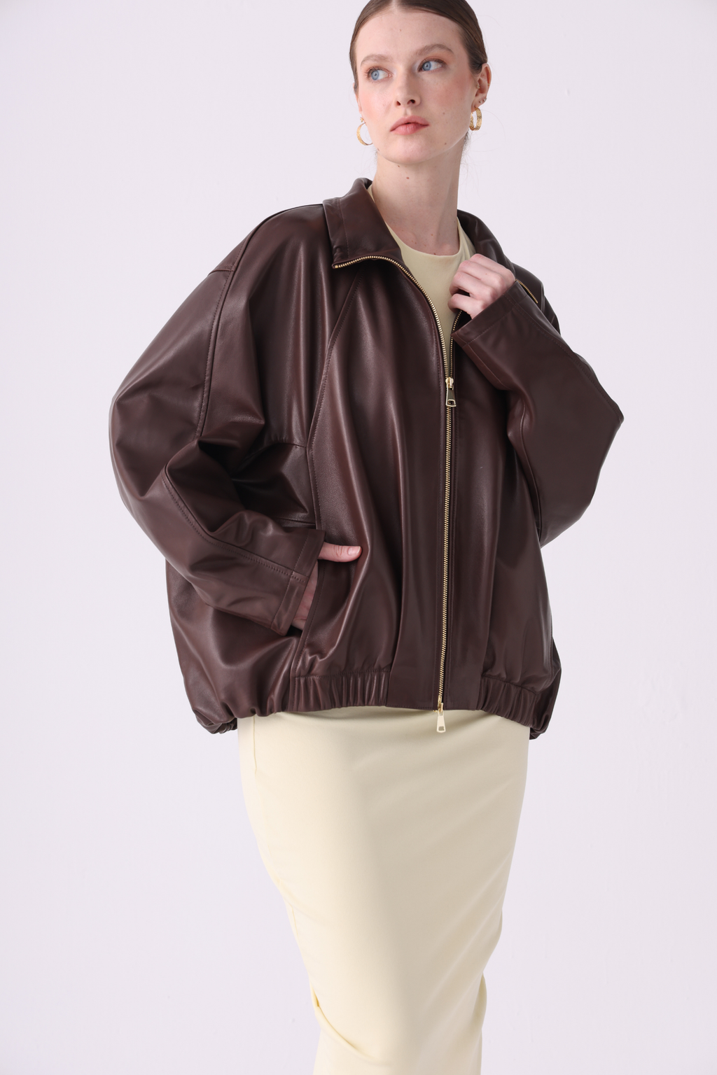 Noélie <br> Oversized Leather Jacket