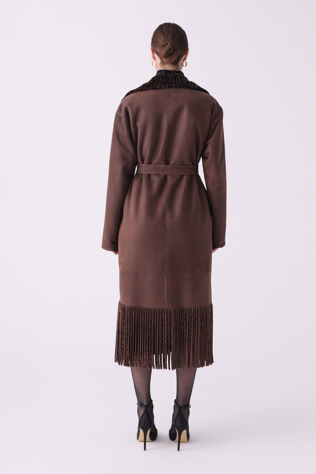 Fringe <br> Reversible Shearling Long Coat