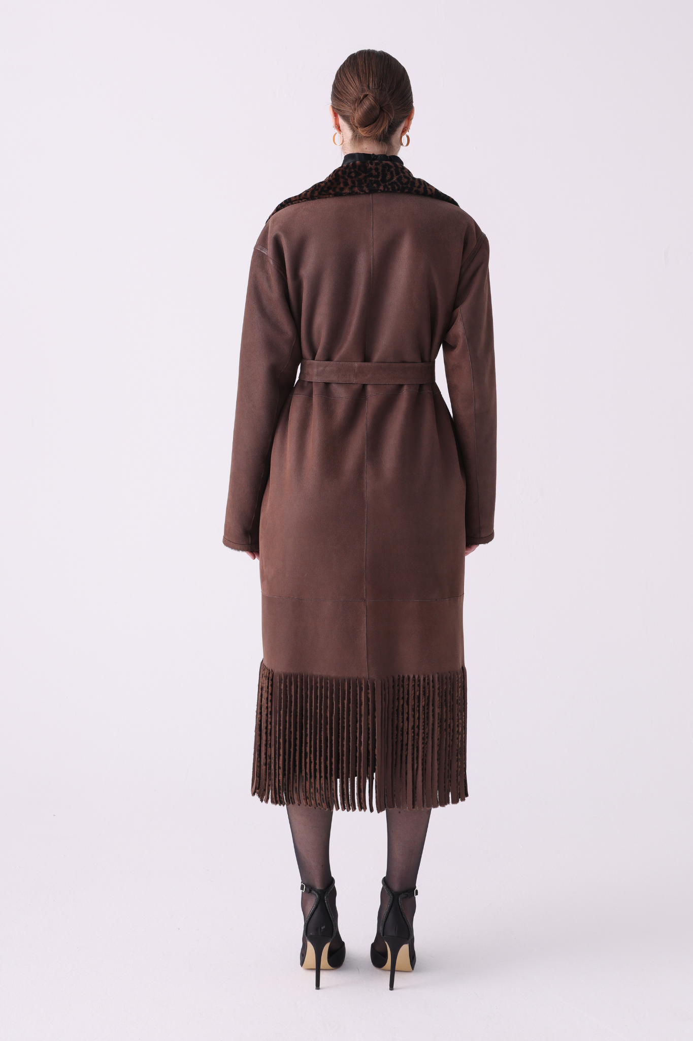 Fringe <br> Reversible Shearling Long Coat