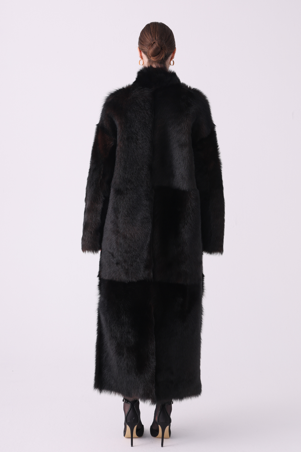 Calor <br> Reversible Shearling Long Coat - Brown Tundra