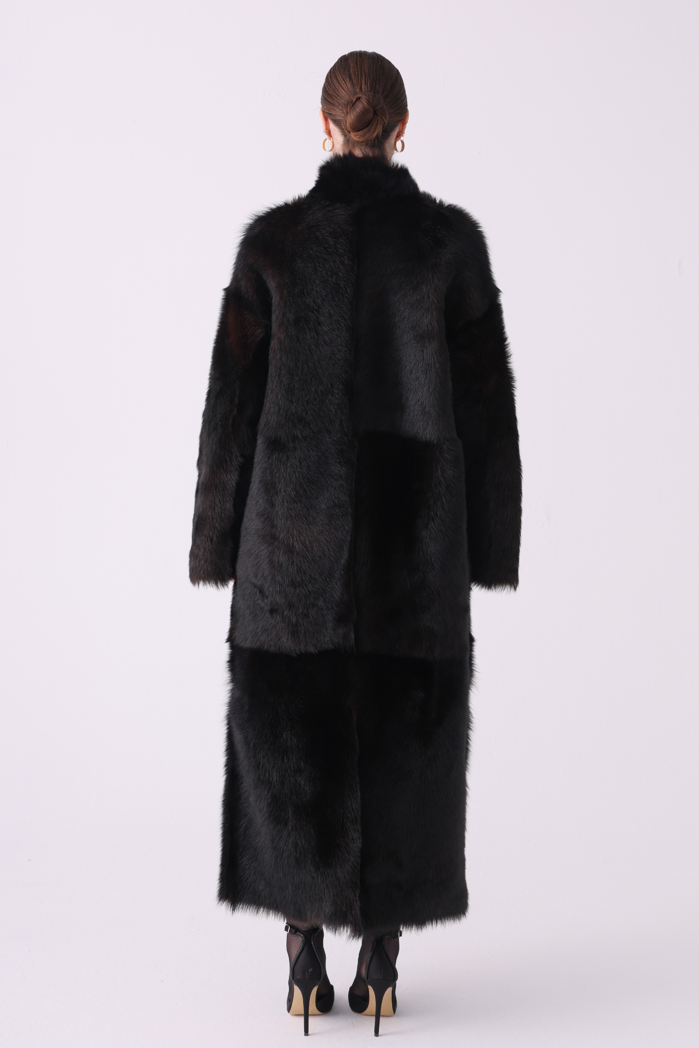 Calor <br> Reversible Shearling Long Coat - Brown Tundra