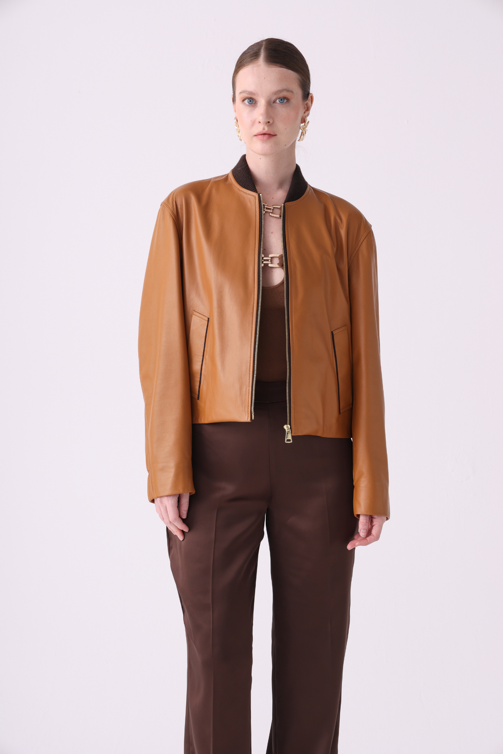 Sol <br> Mustard Leather Jacket