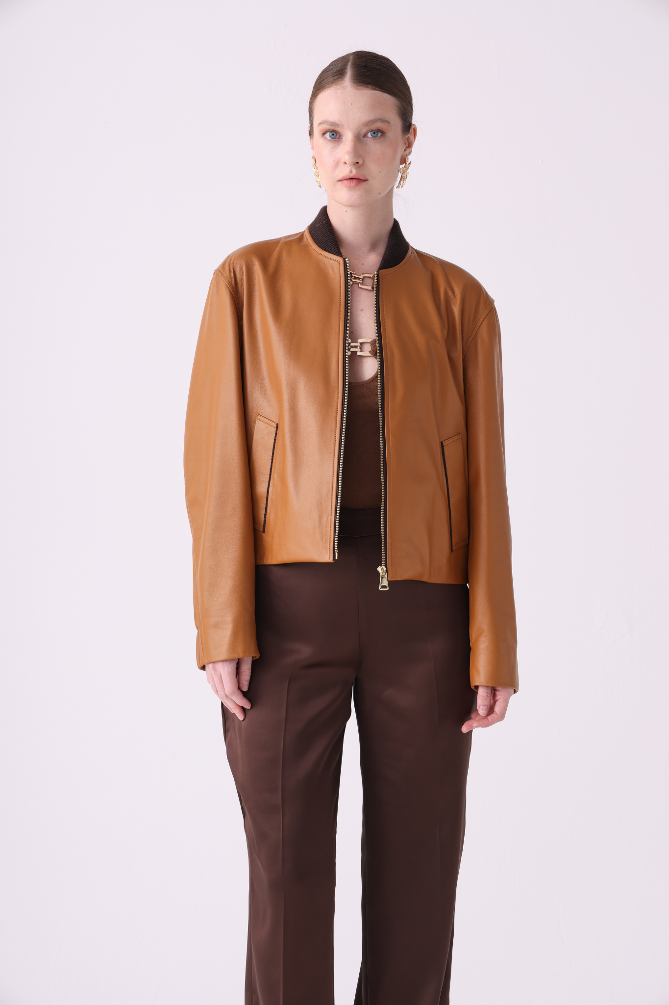 Sol <br> Mustard Leather Jacket