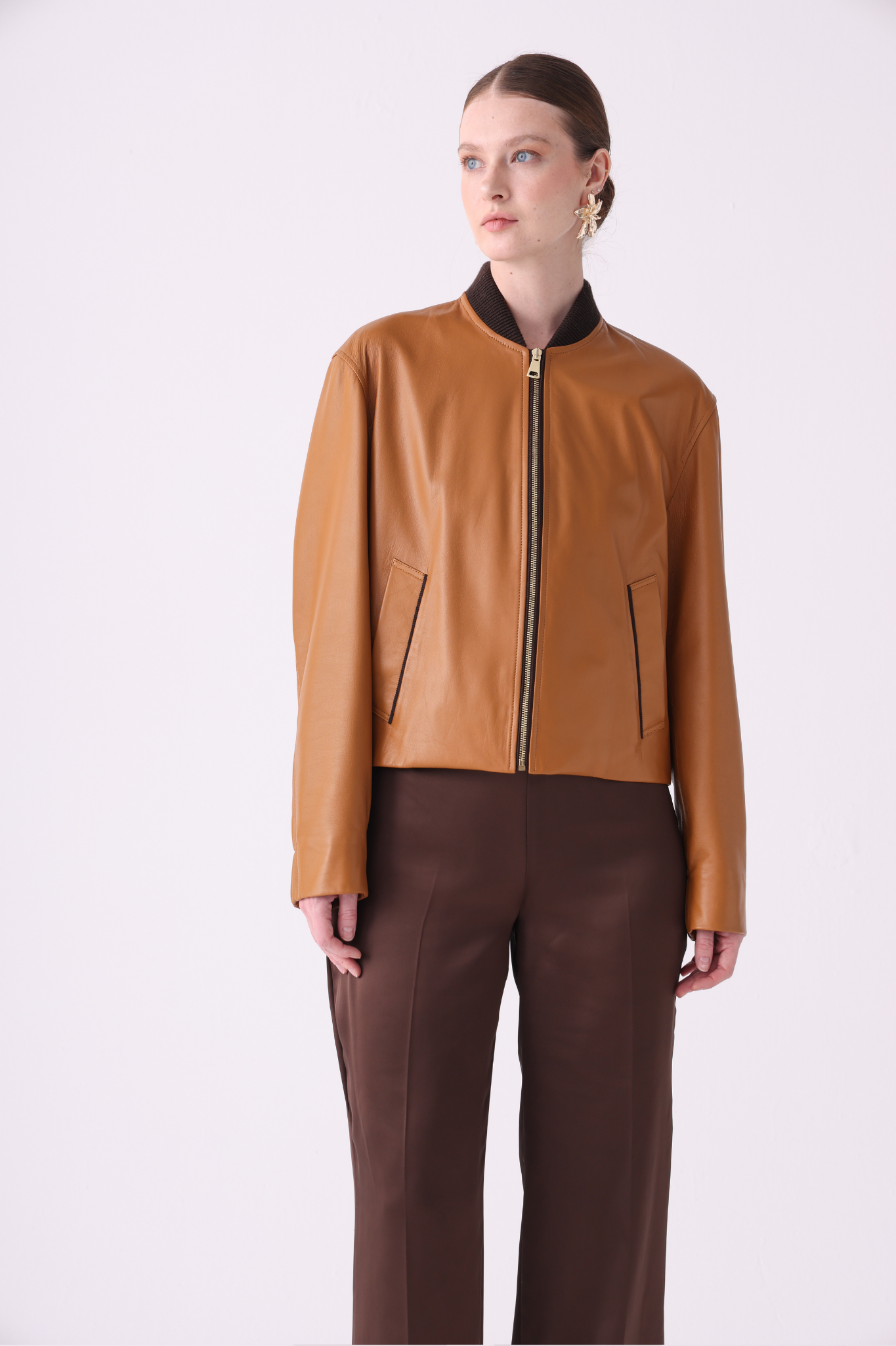 Sol <br> Mustard Leather Jacket