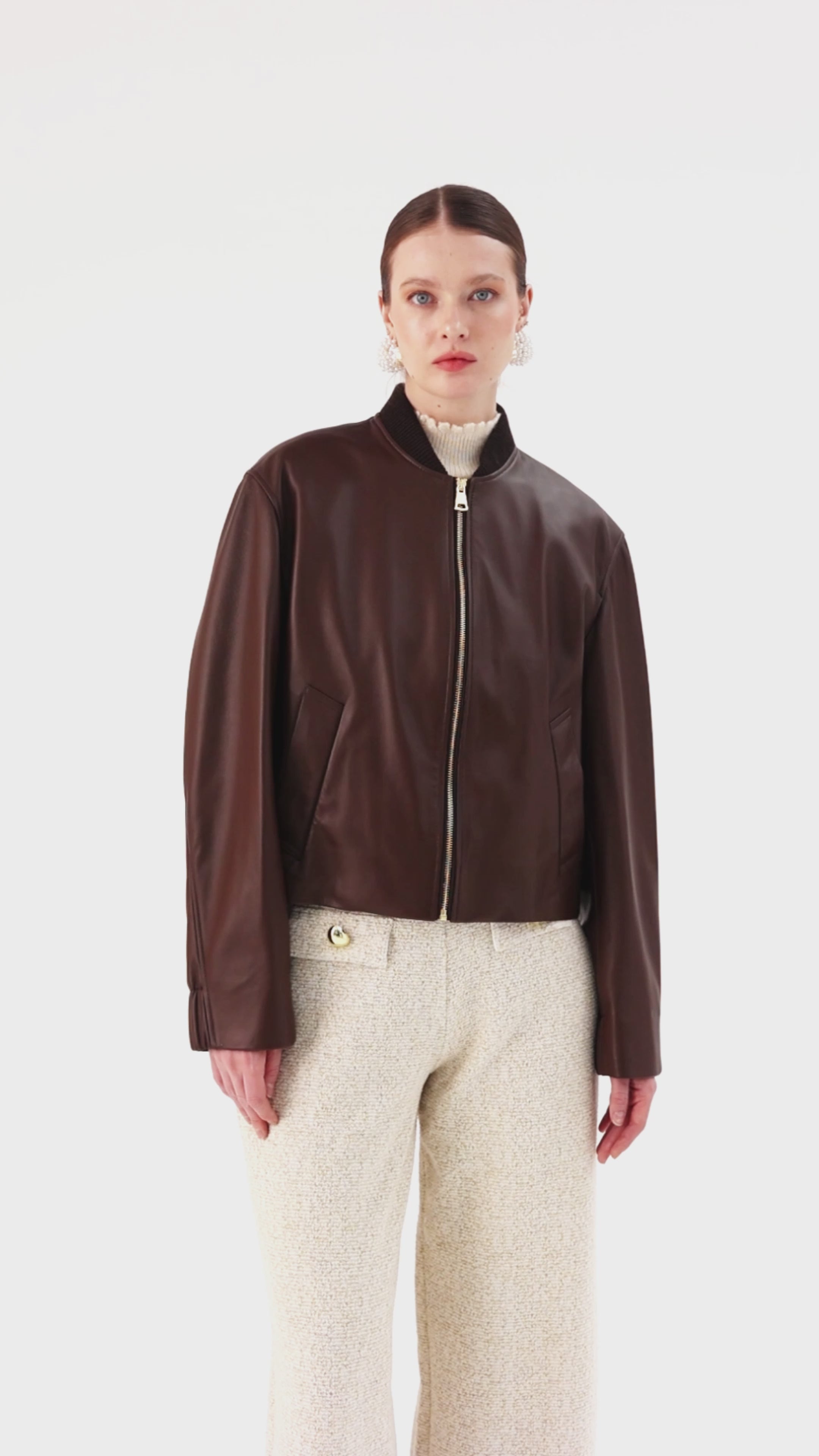 Sol <br> Brown Leather Jacket