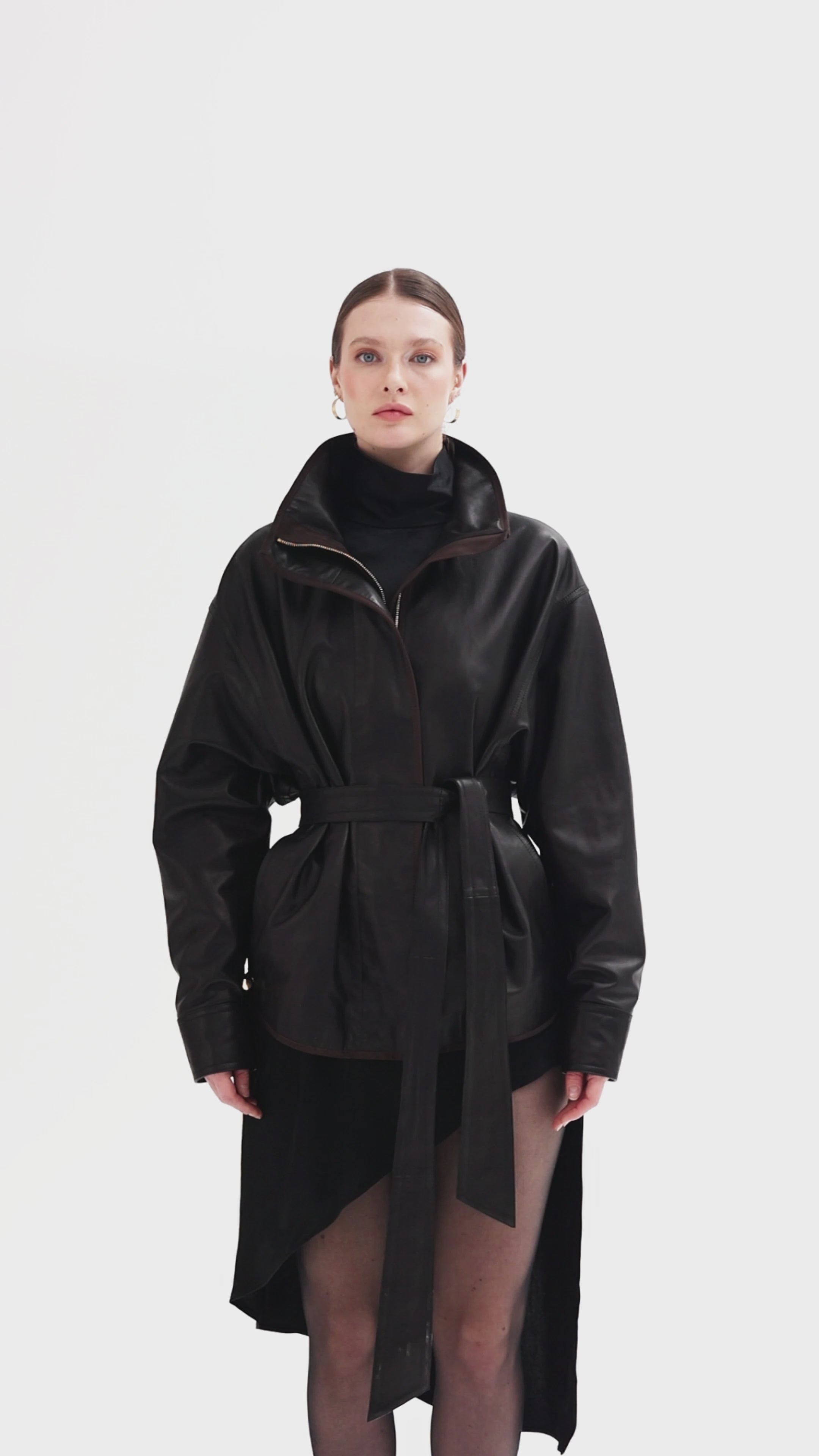 Hesy <br> Relaxed Leather Jacket