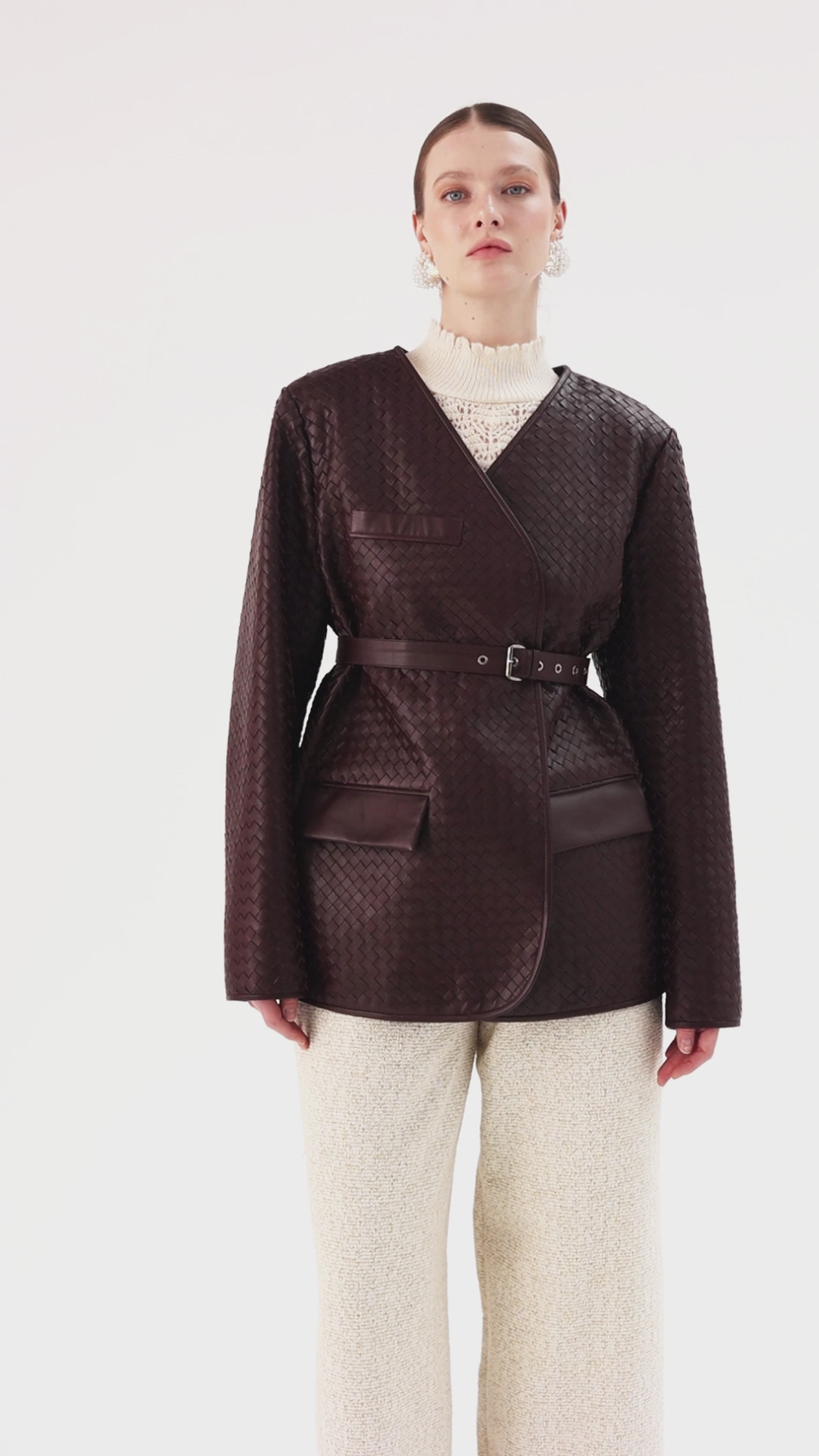 Atelıer <br> Burgundy Handcrafted Leather Jacket