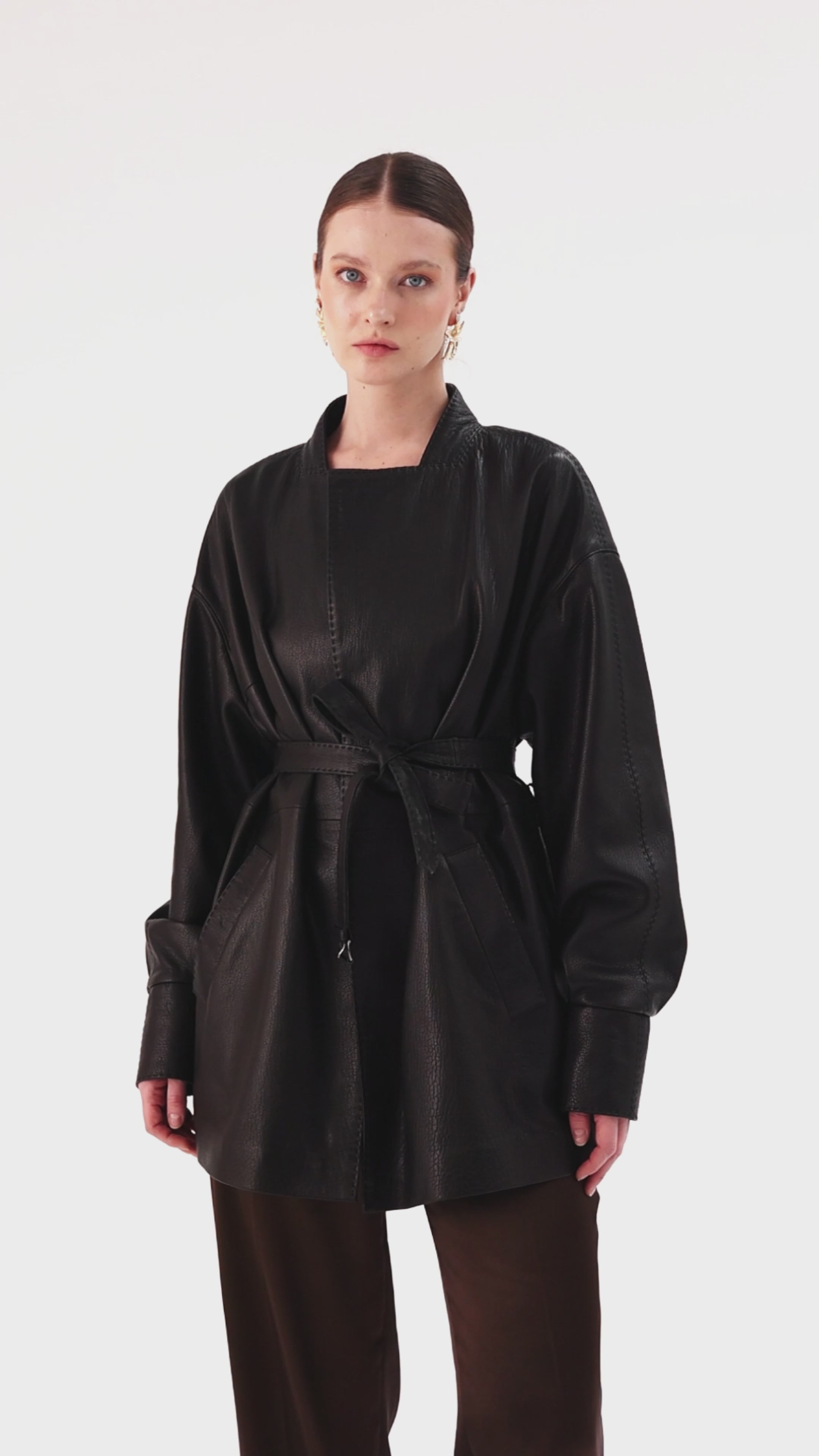 Tribeca <br> Leather Belted Jacket