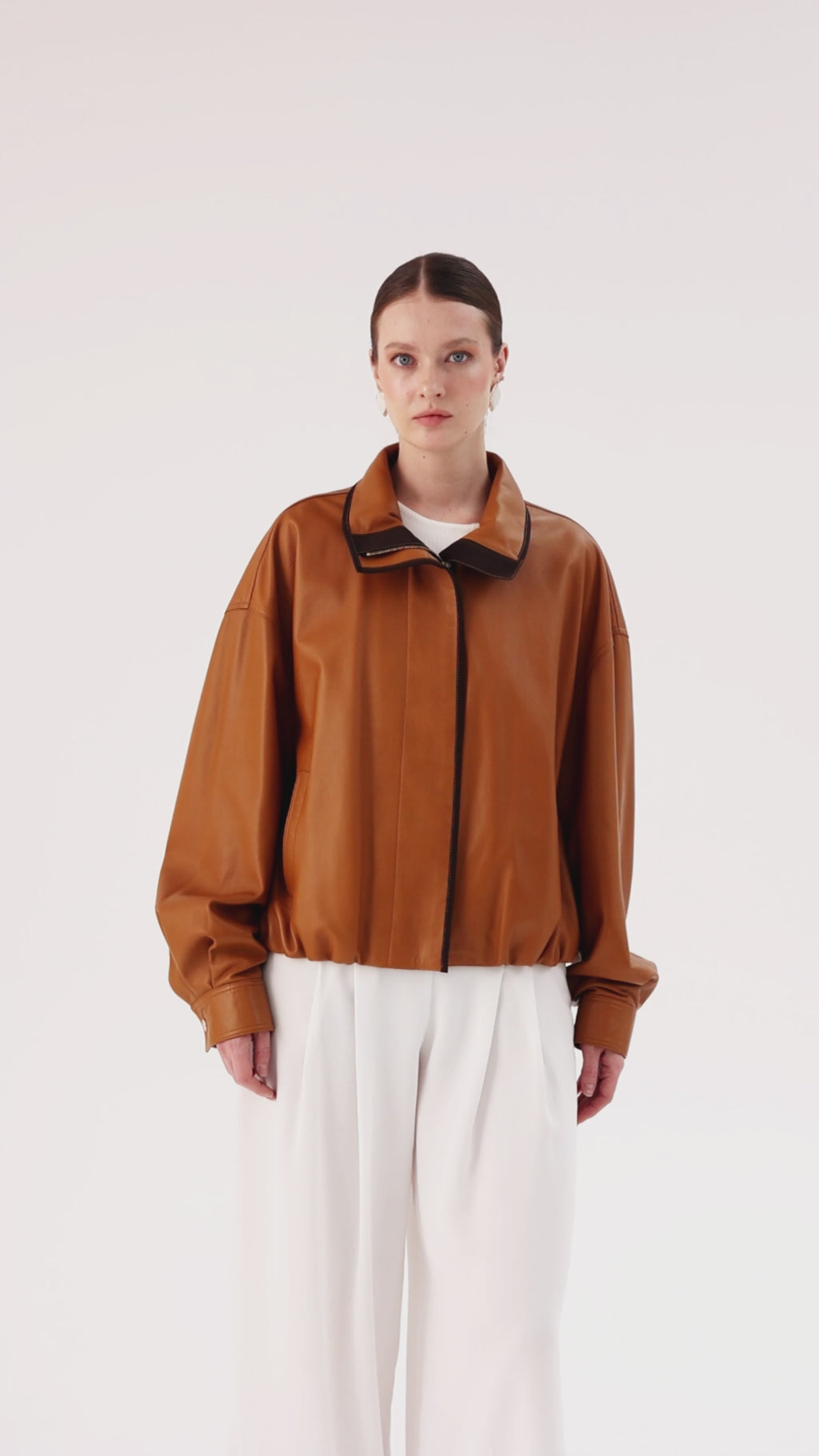 Solyra <br> Oversized Leather Jacket