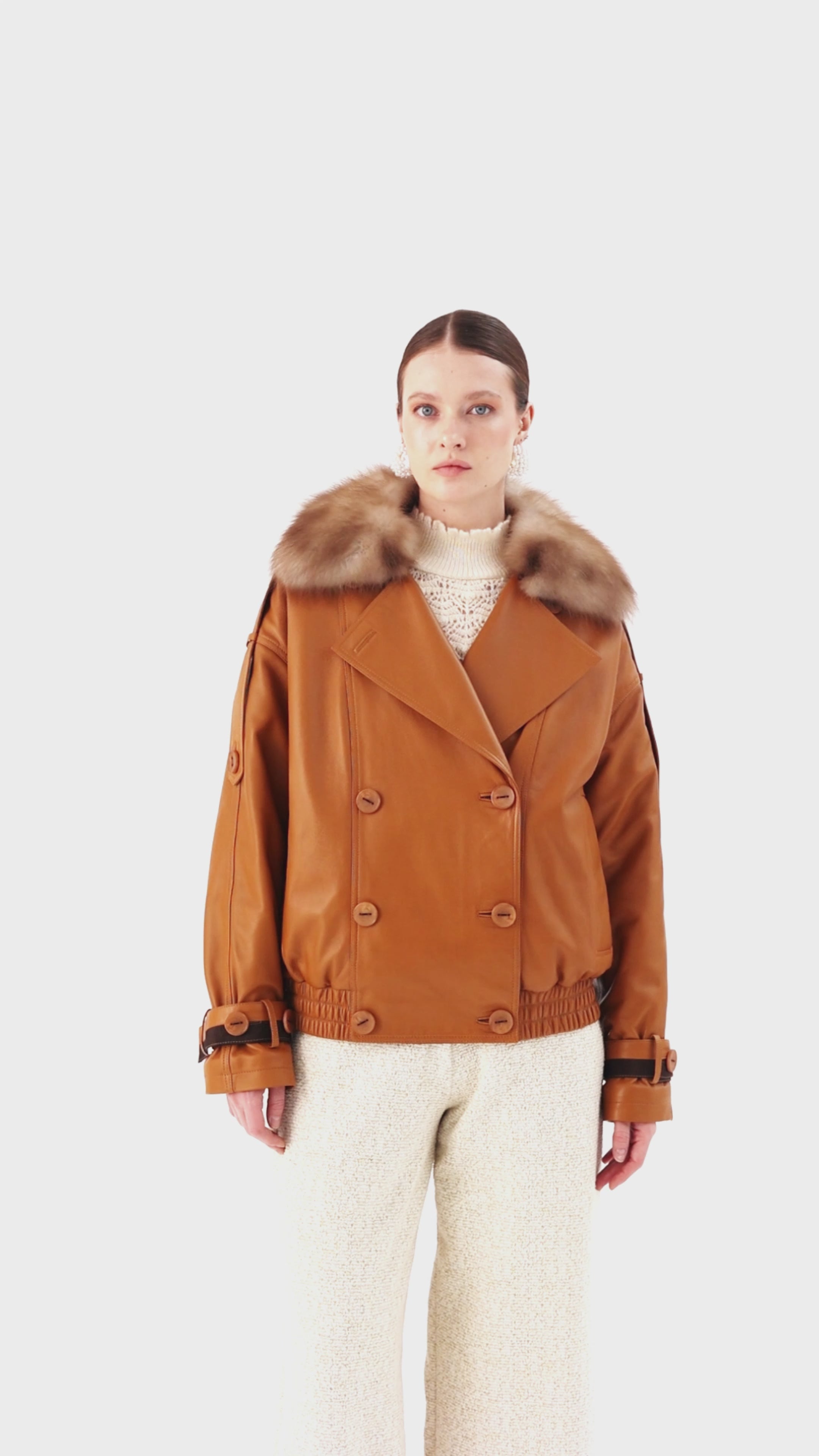 Tabéline <br> Relaxed Leather Jacket