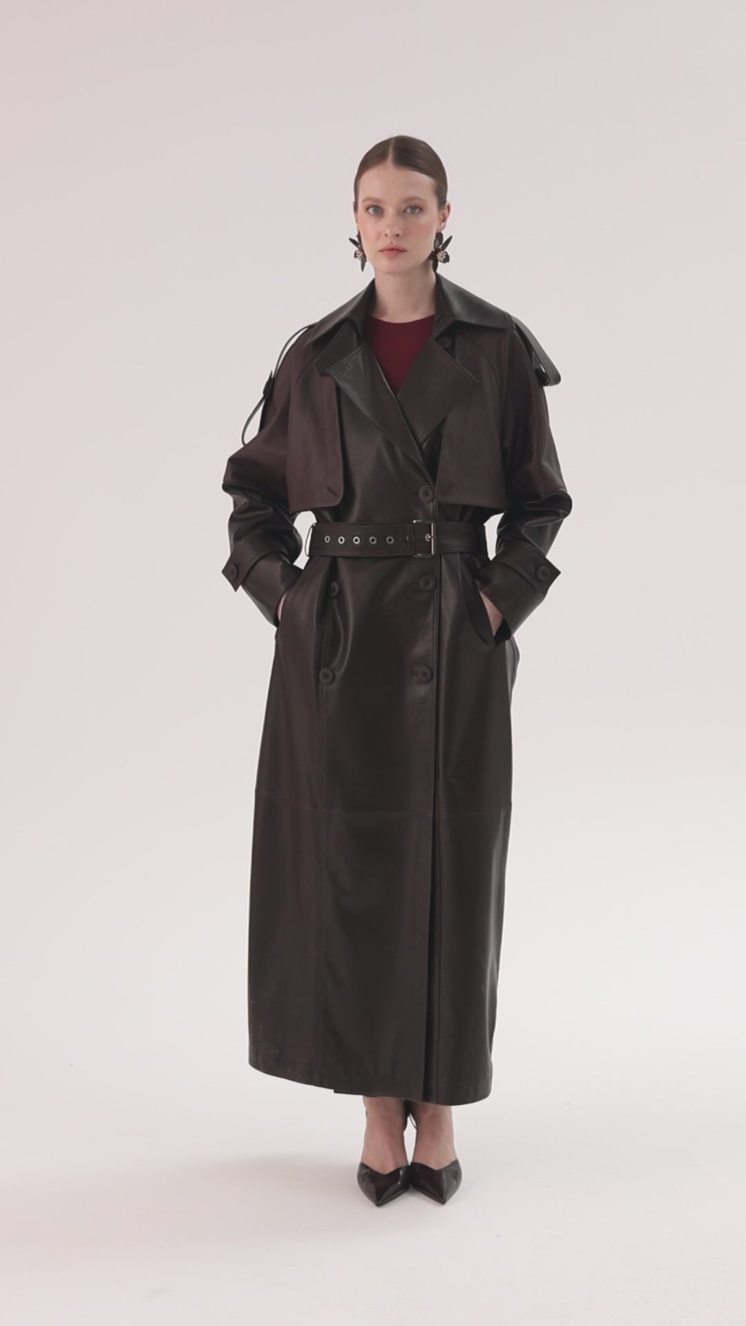 Pera <br> Leather Trench